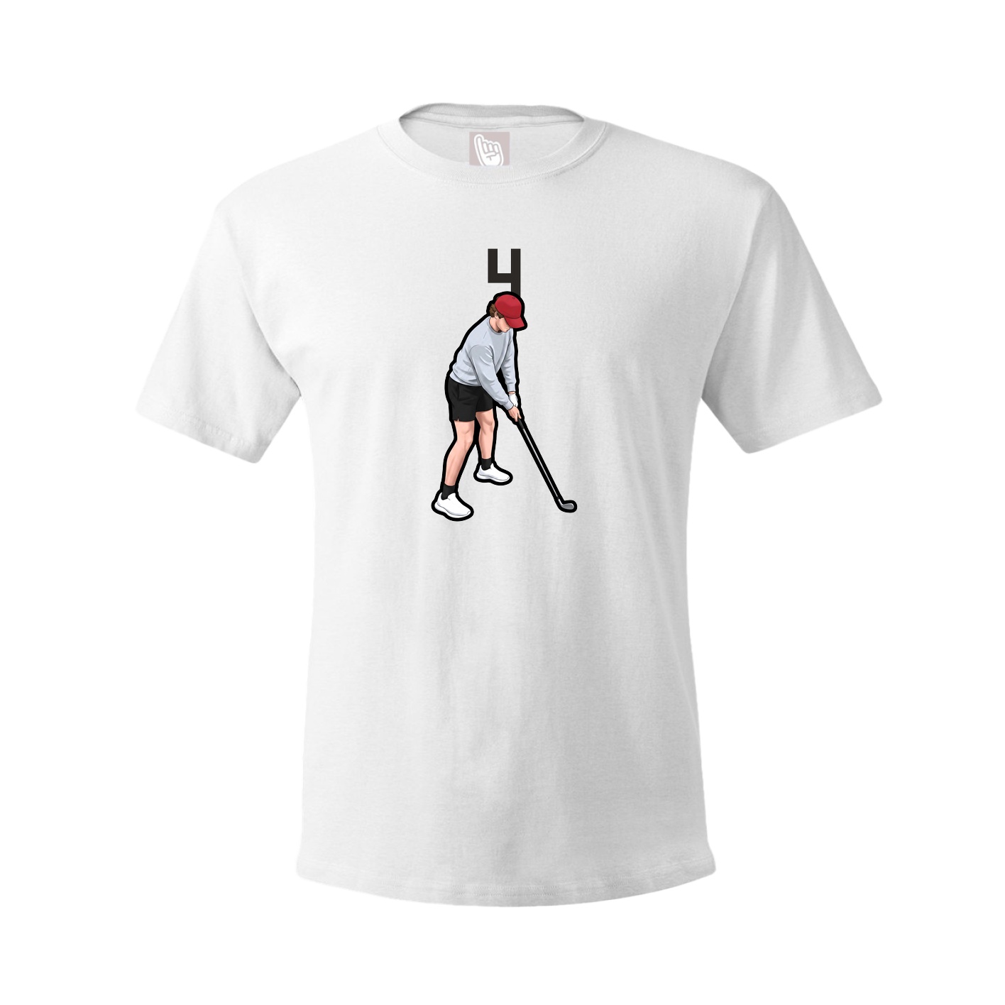 Youth Tee — Number Top in White