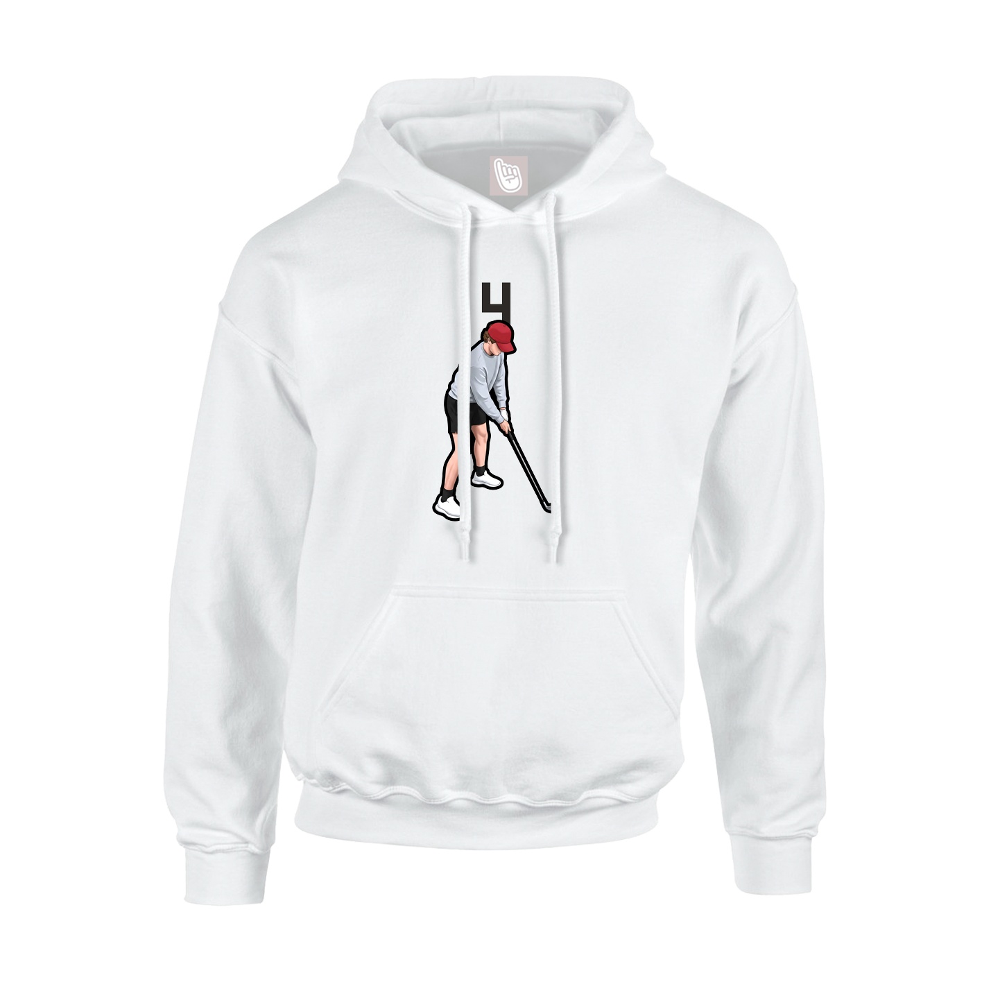 Youth Hoodie — Number Top in White