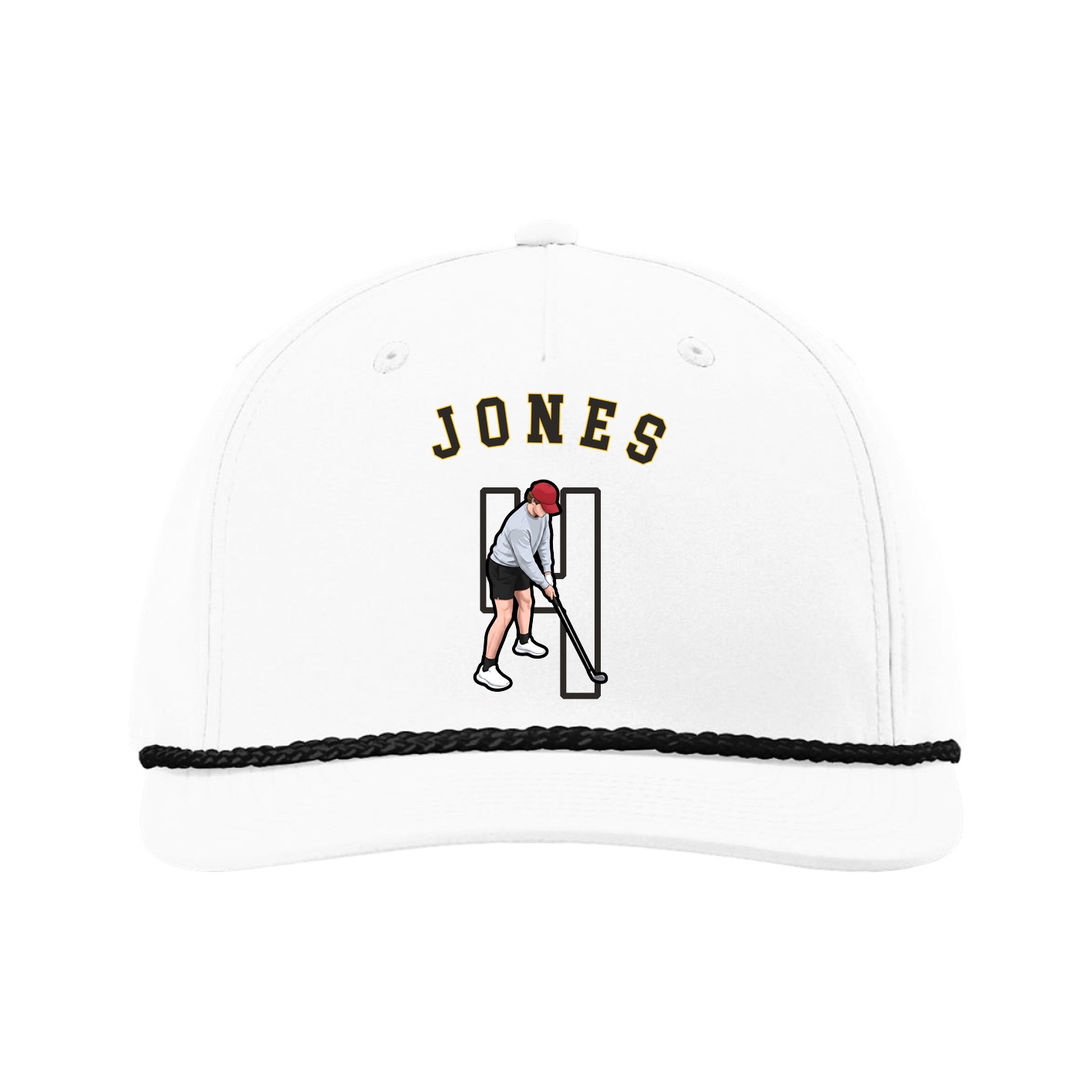 Five-Panel Classic Rope Cap — Shirsey Arch in White