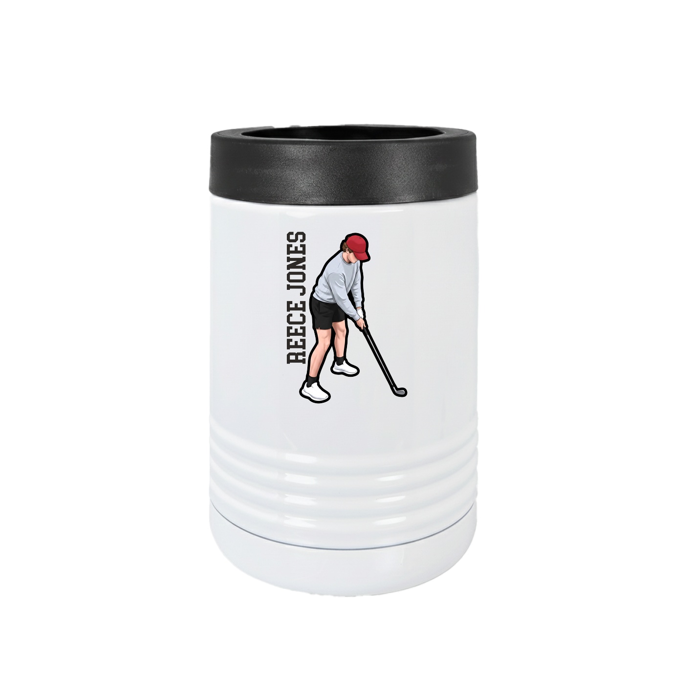 Beverage Holder — Name Vertical in White