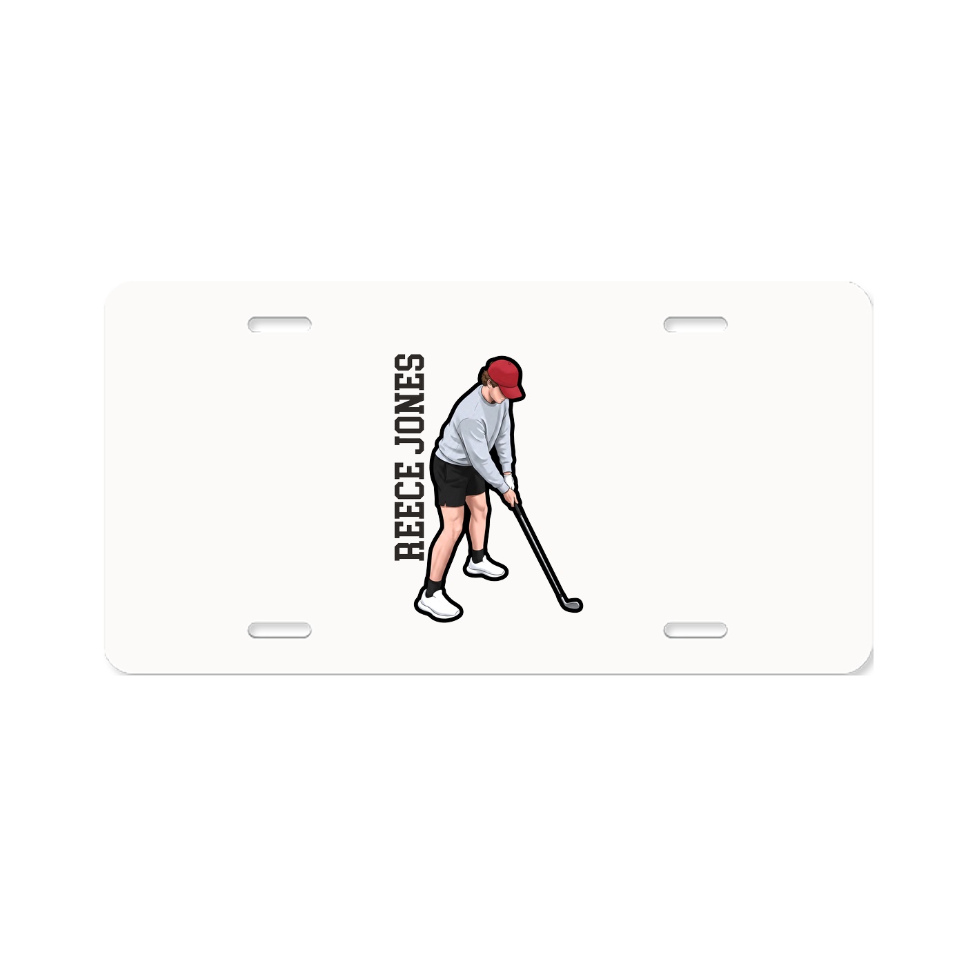 License Plate — Name Vertical in Classic