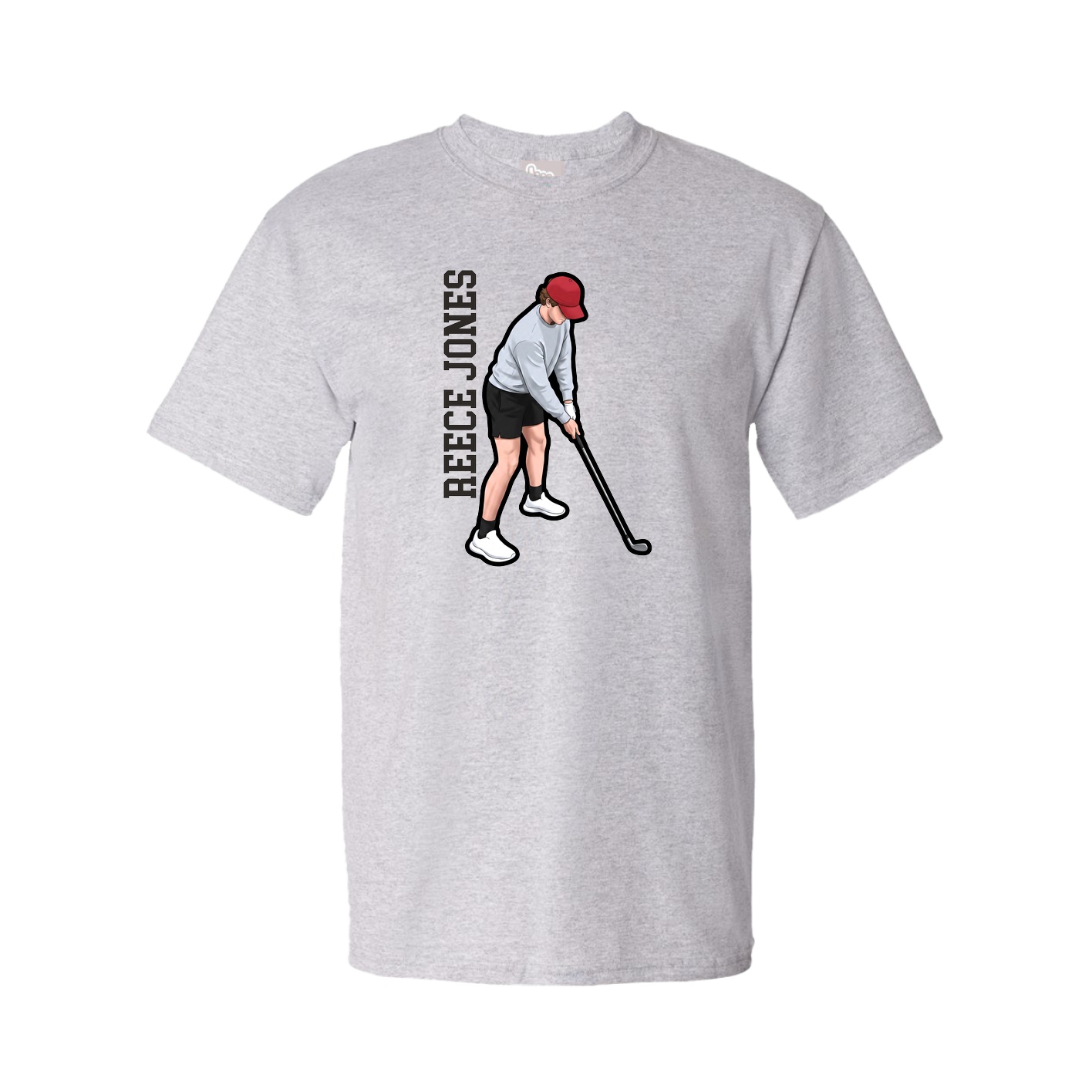 Tee — Name Vertical in Grey