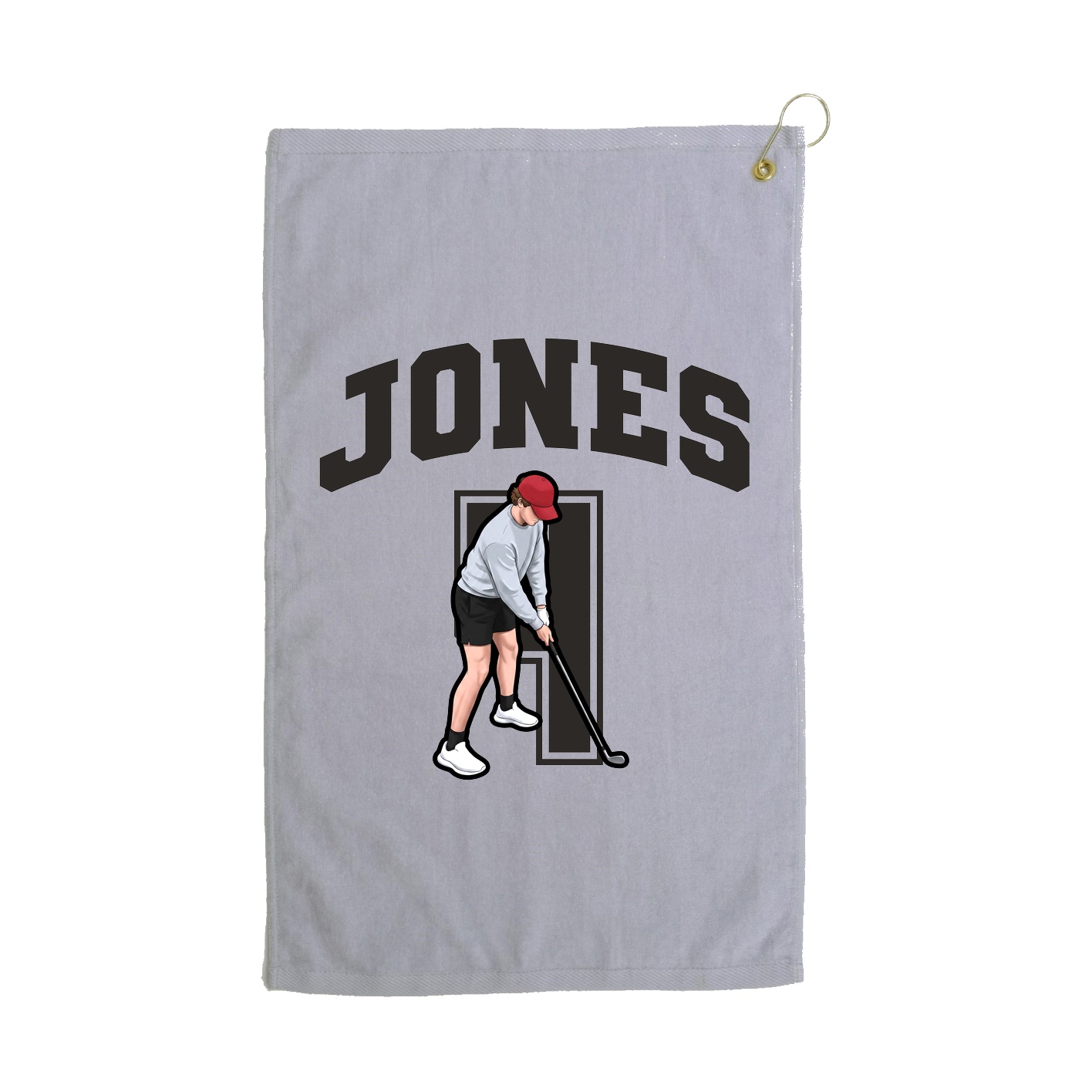 Golf Towel — Number in Grey