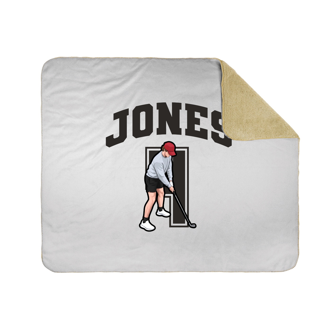 Throw Blanket — Number in White