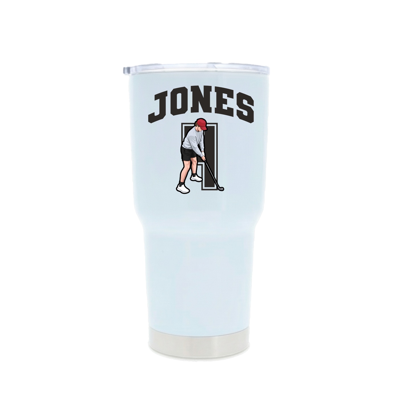 30oz Stainless Steel Tumbler — Number in White