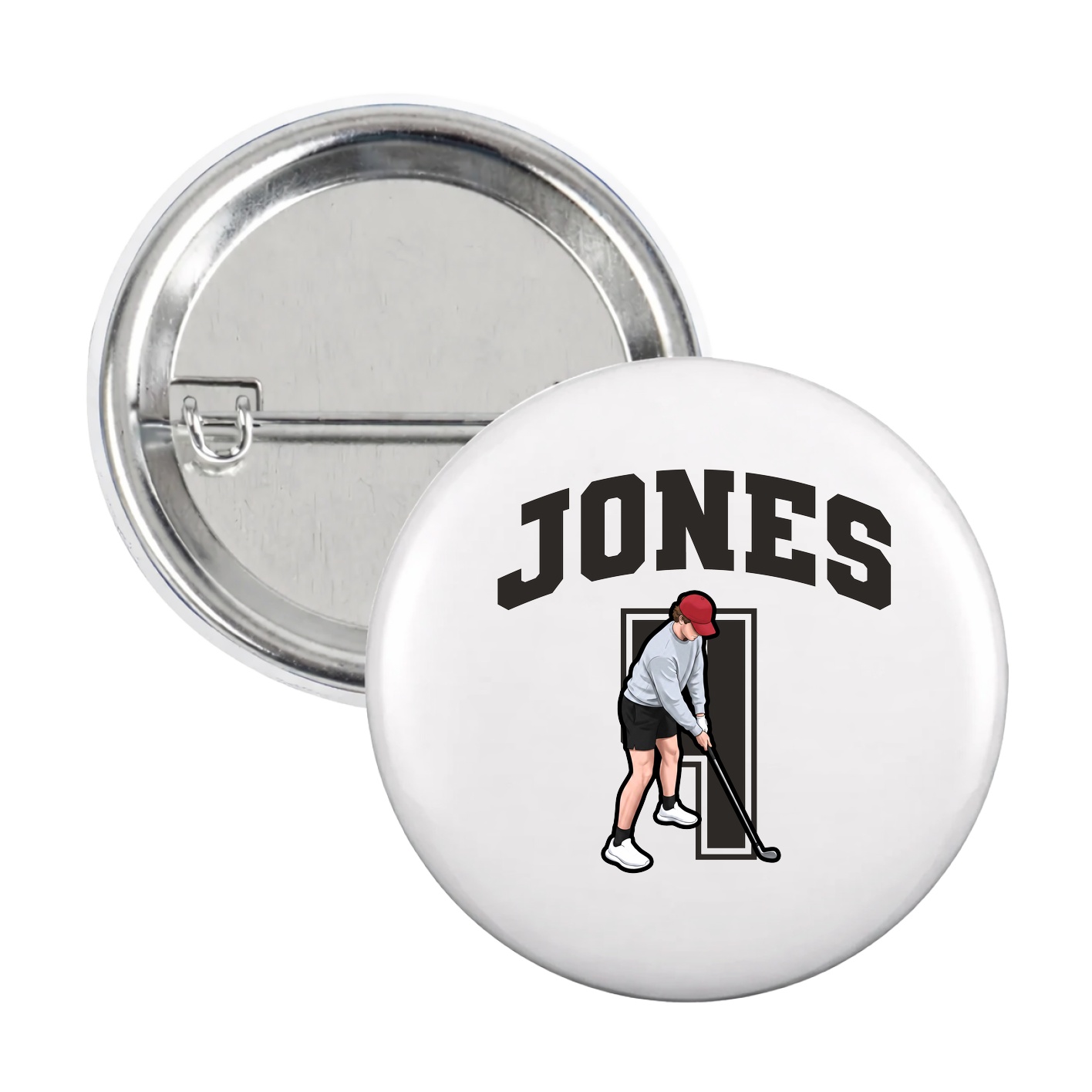 Game Day Button — Number in White