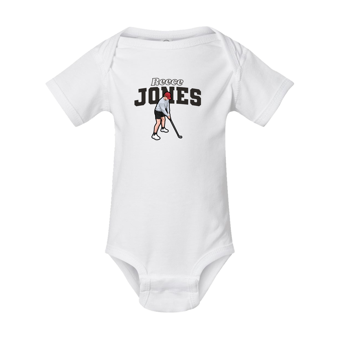 Baby Onesie — Name Arch in White