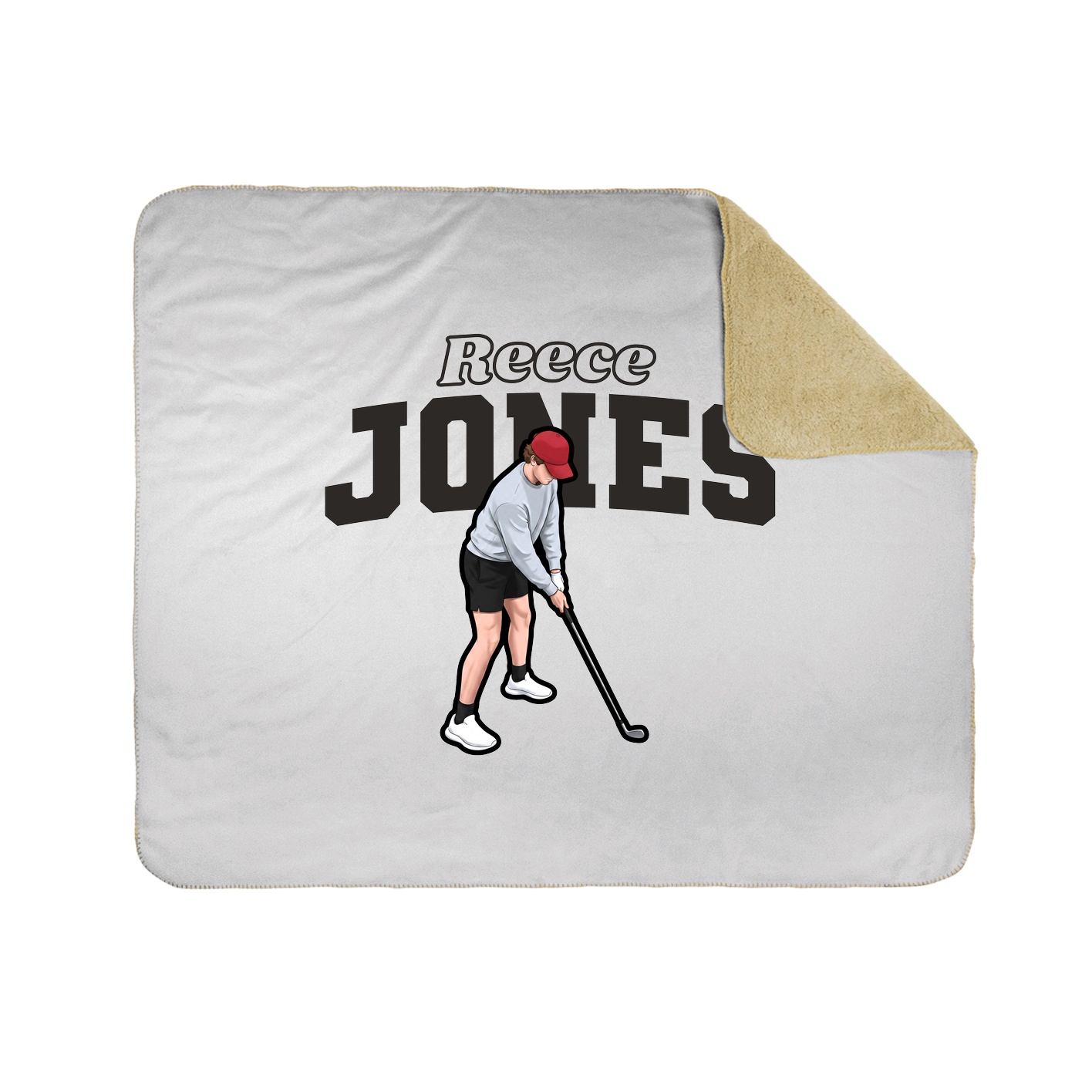 Throw Blanket — Name Arch in White