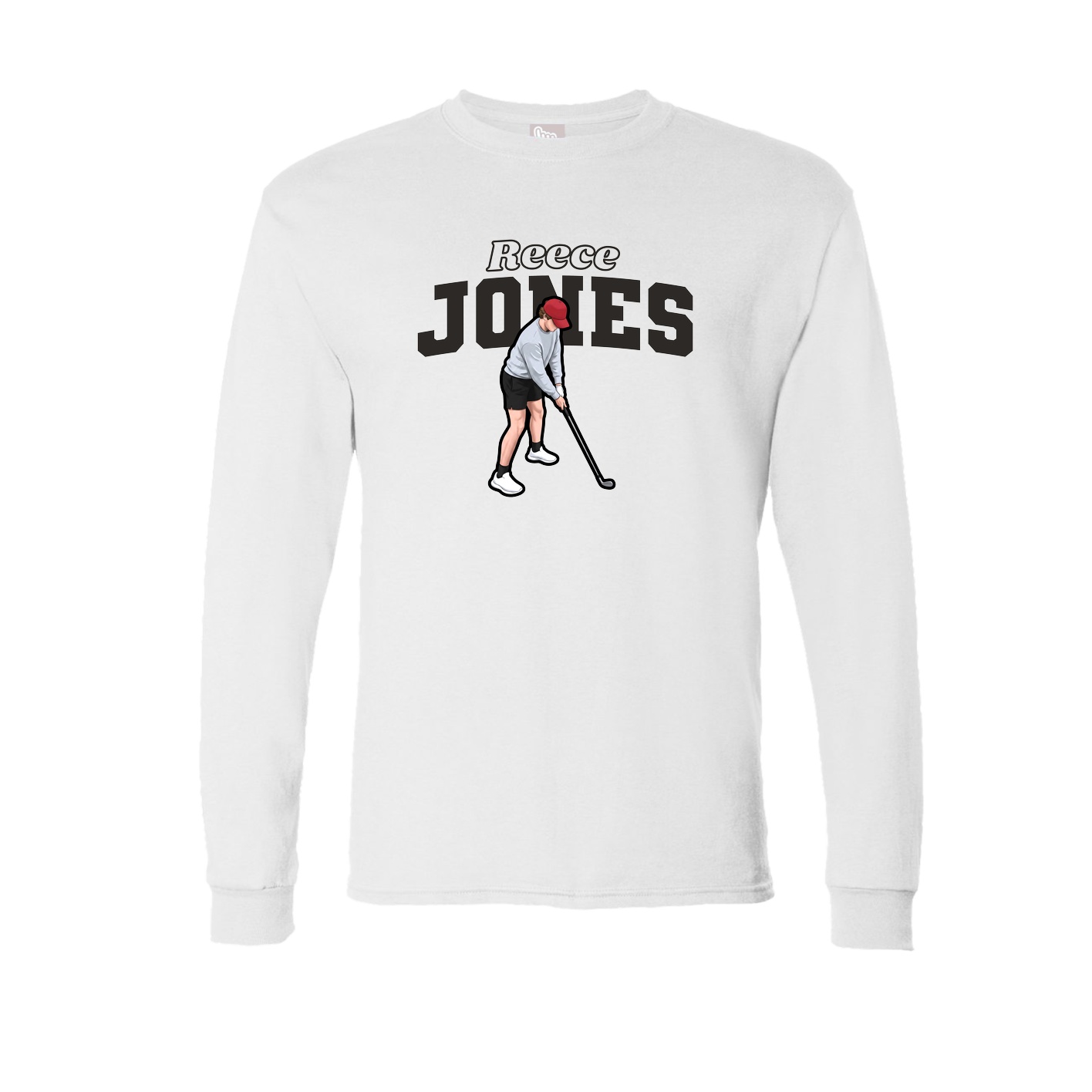 Long Sleeve Tee — Name Arch in White