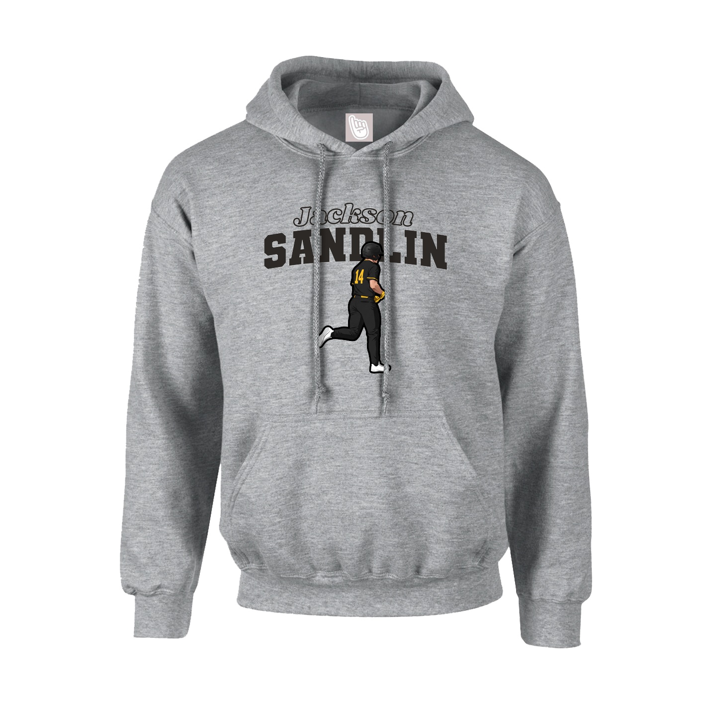 Youth Hoodie — Name Arch in Grey