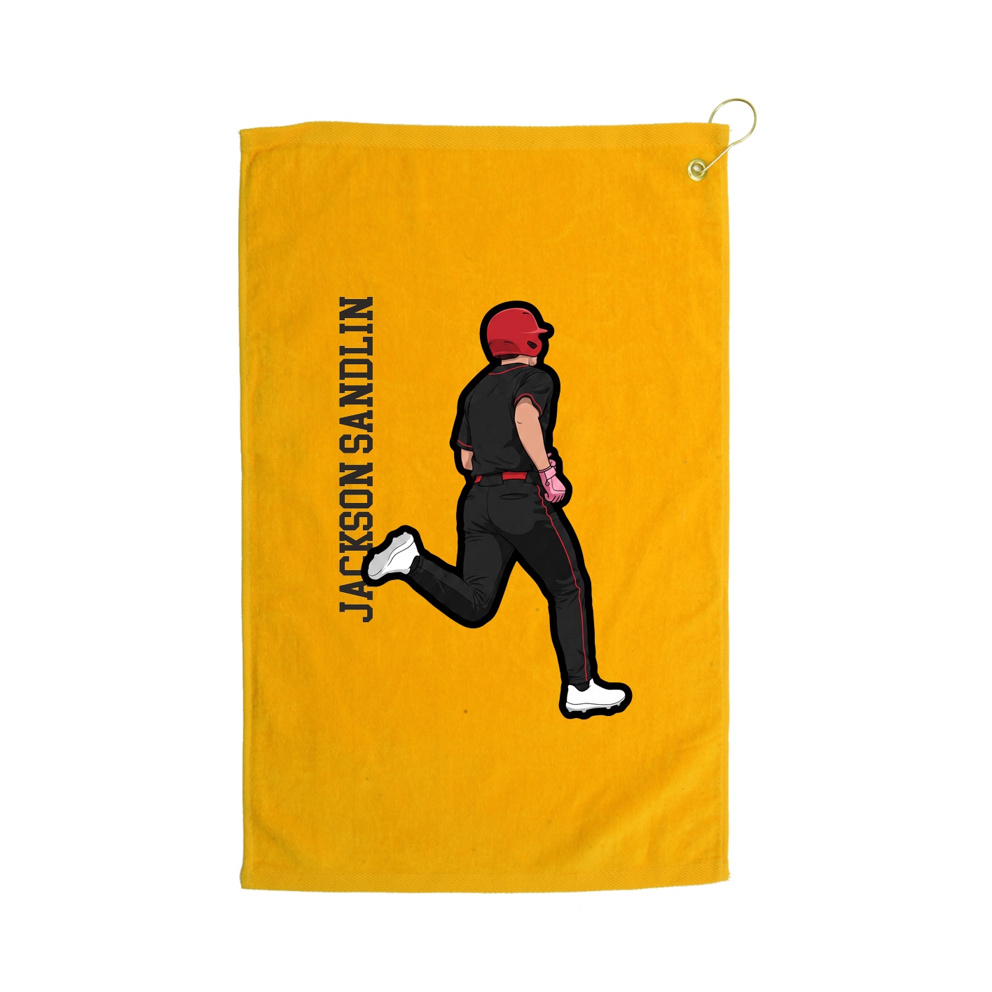 Golf Towel — Name Vertical in Gold