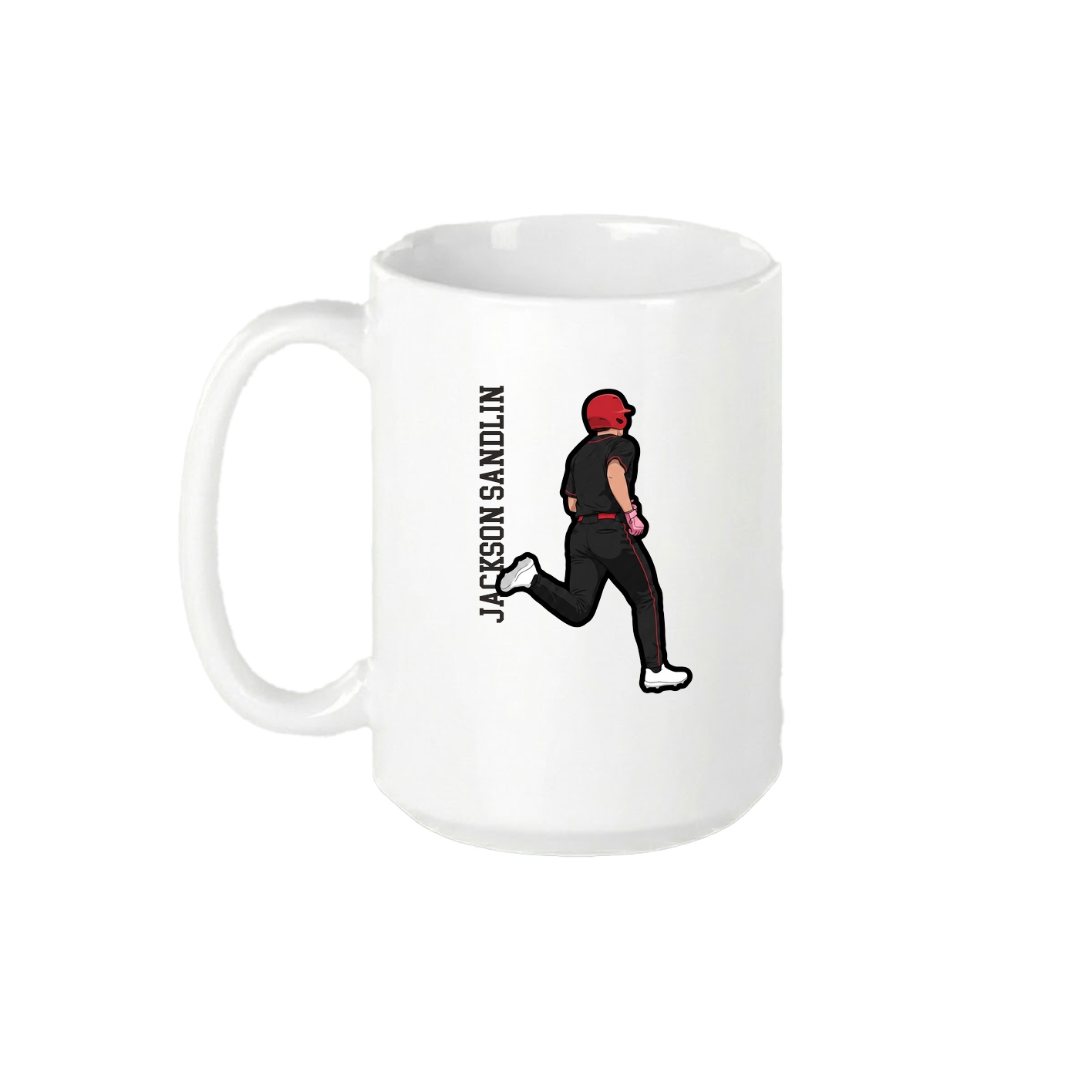15oz Coffee Mug — Name Vertical in White