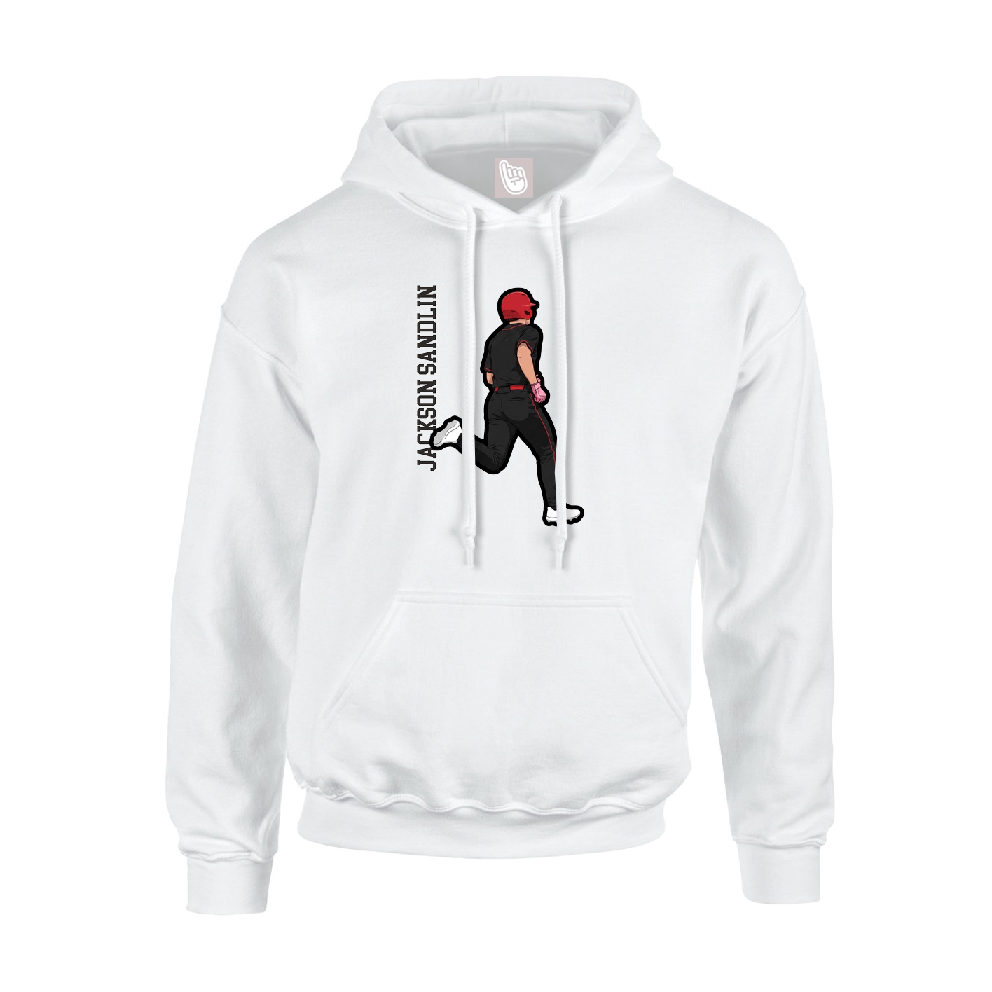 Hoodie — Name Vertical in White