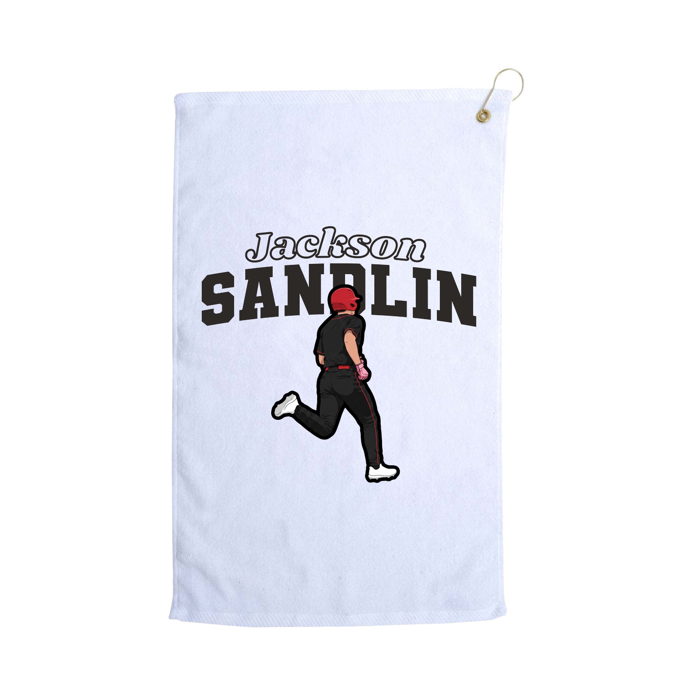 Golf Towel — Name Arch in White