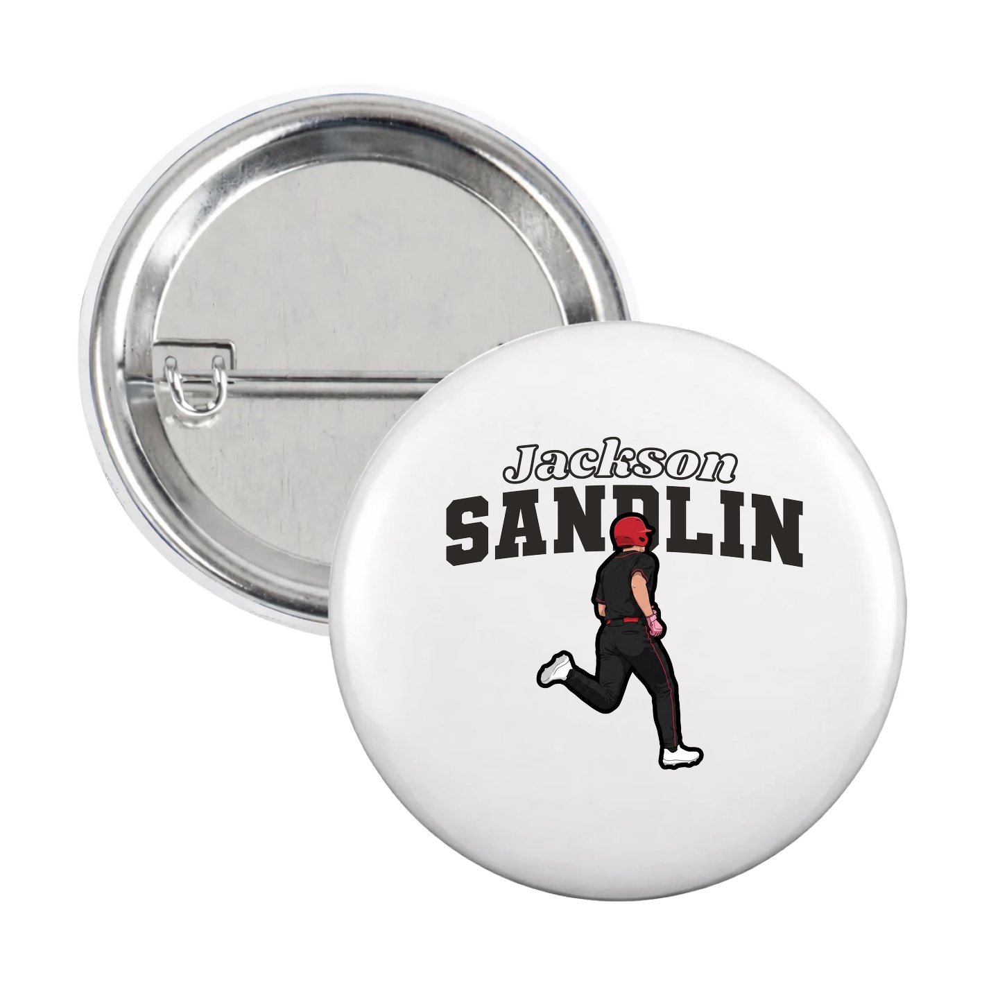 Game Day Button — Name Arch in White