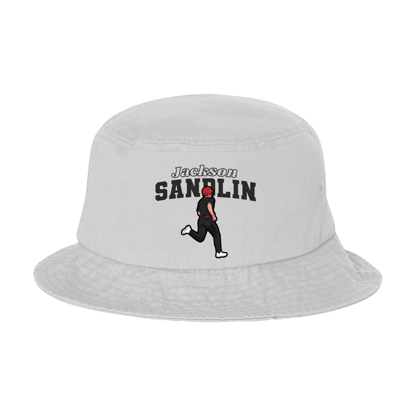 Bucket Cap — Name Arch in White