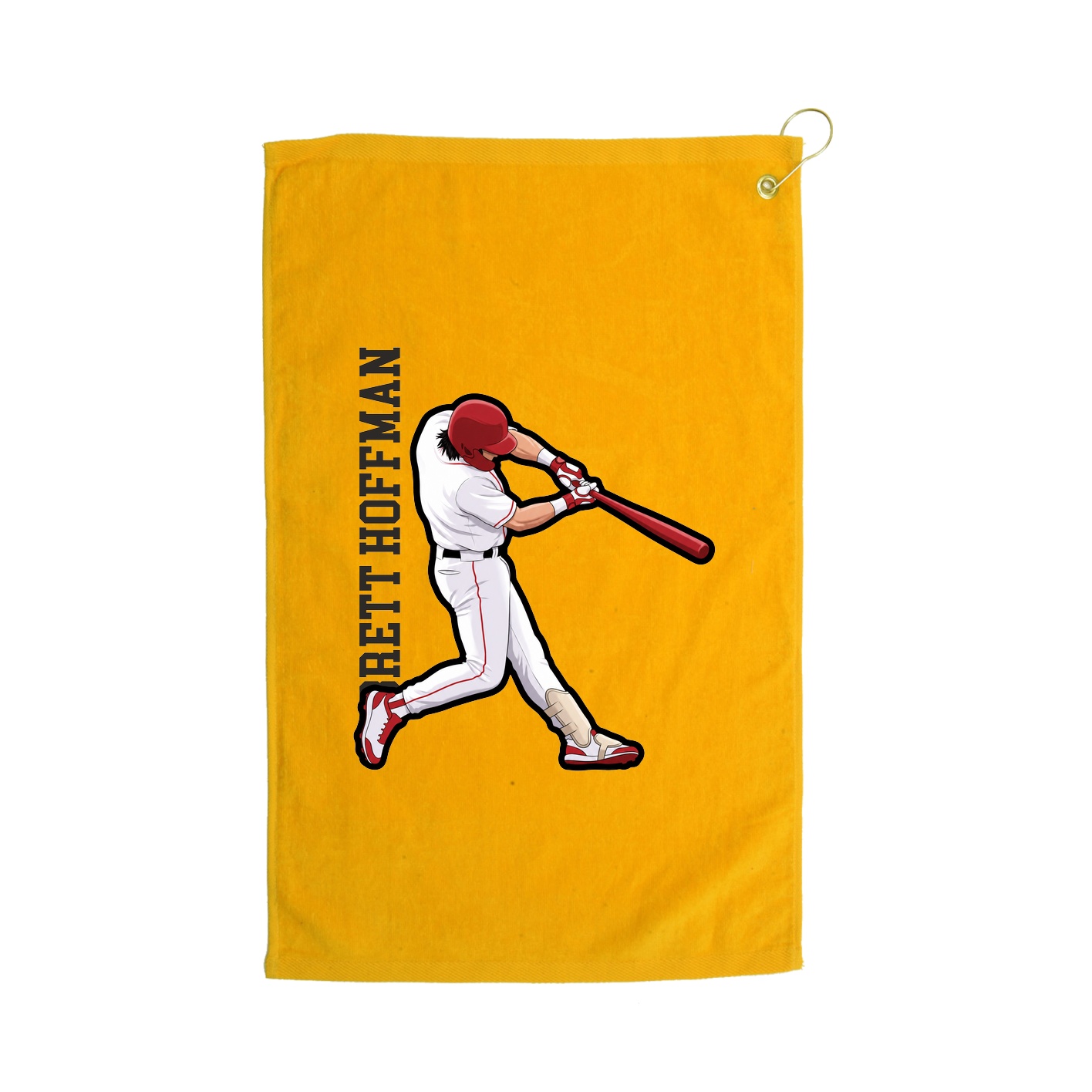 Golf Towel — Name Vertical in Gold