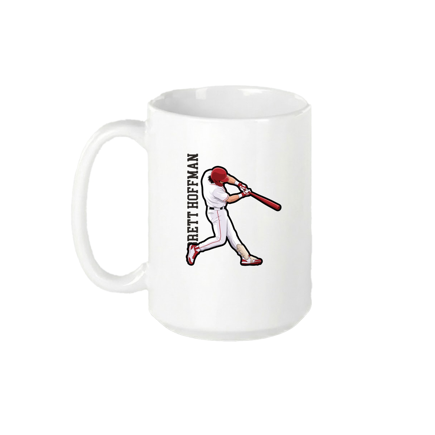 15oz Coffee Mug — Name Vertical in White