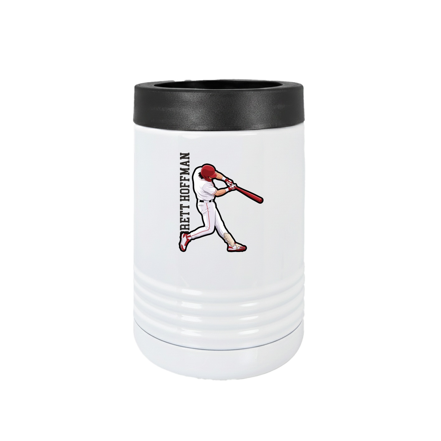 Beverage Holder — Name Vertical in White
