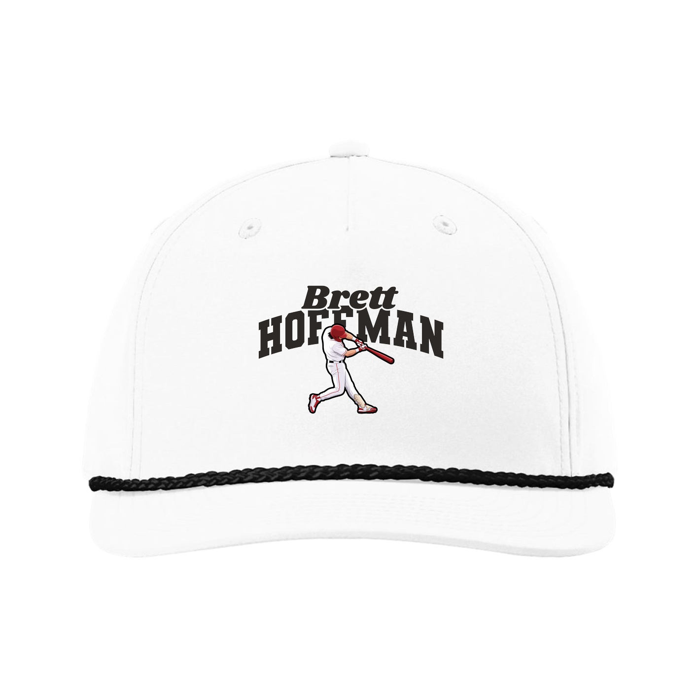 Five-Panel Classic Rope Cap — Signature Arch in White