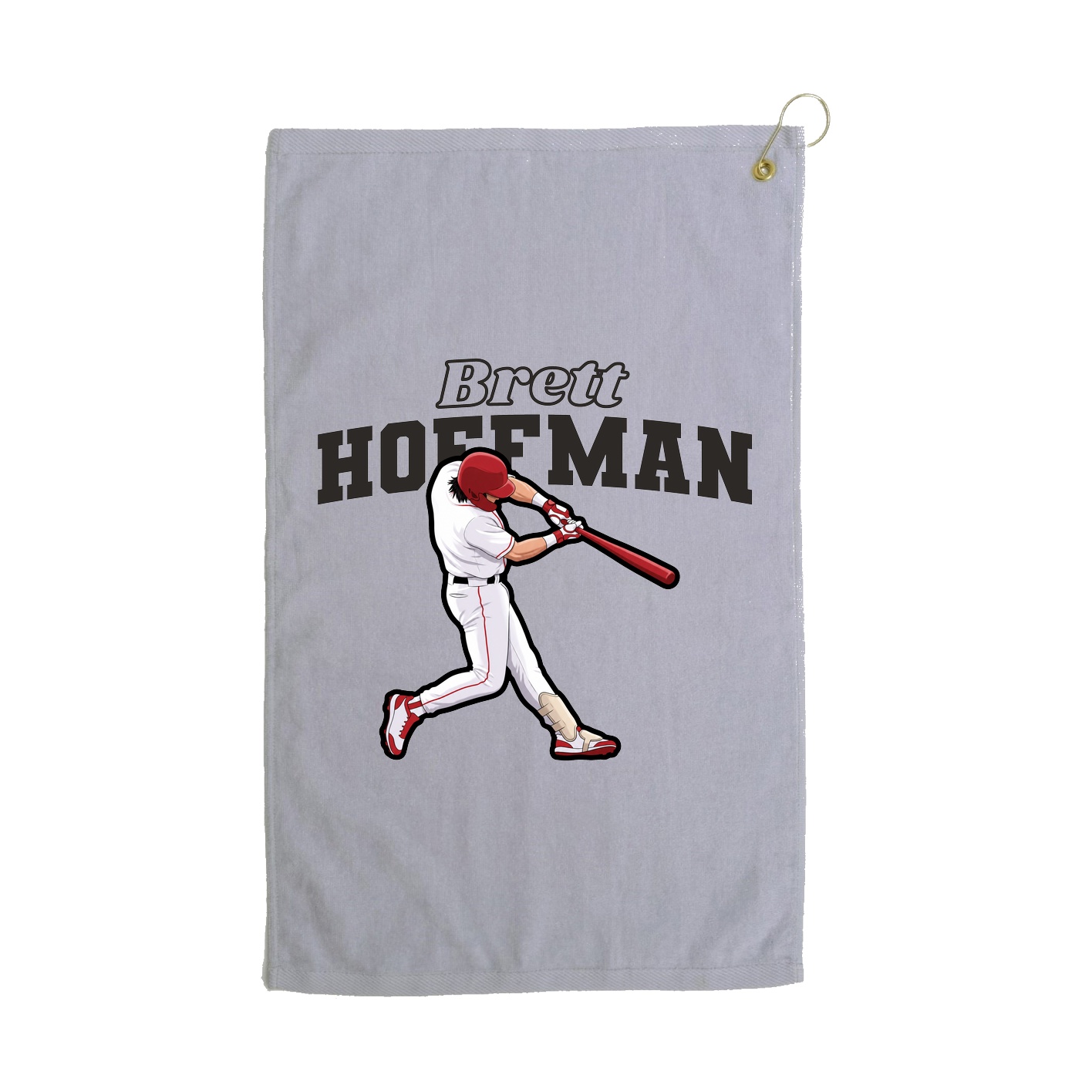 Golf Towel — Name Arch in Grey