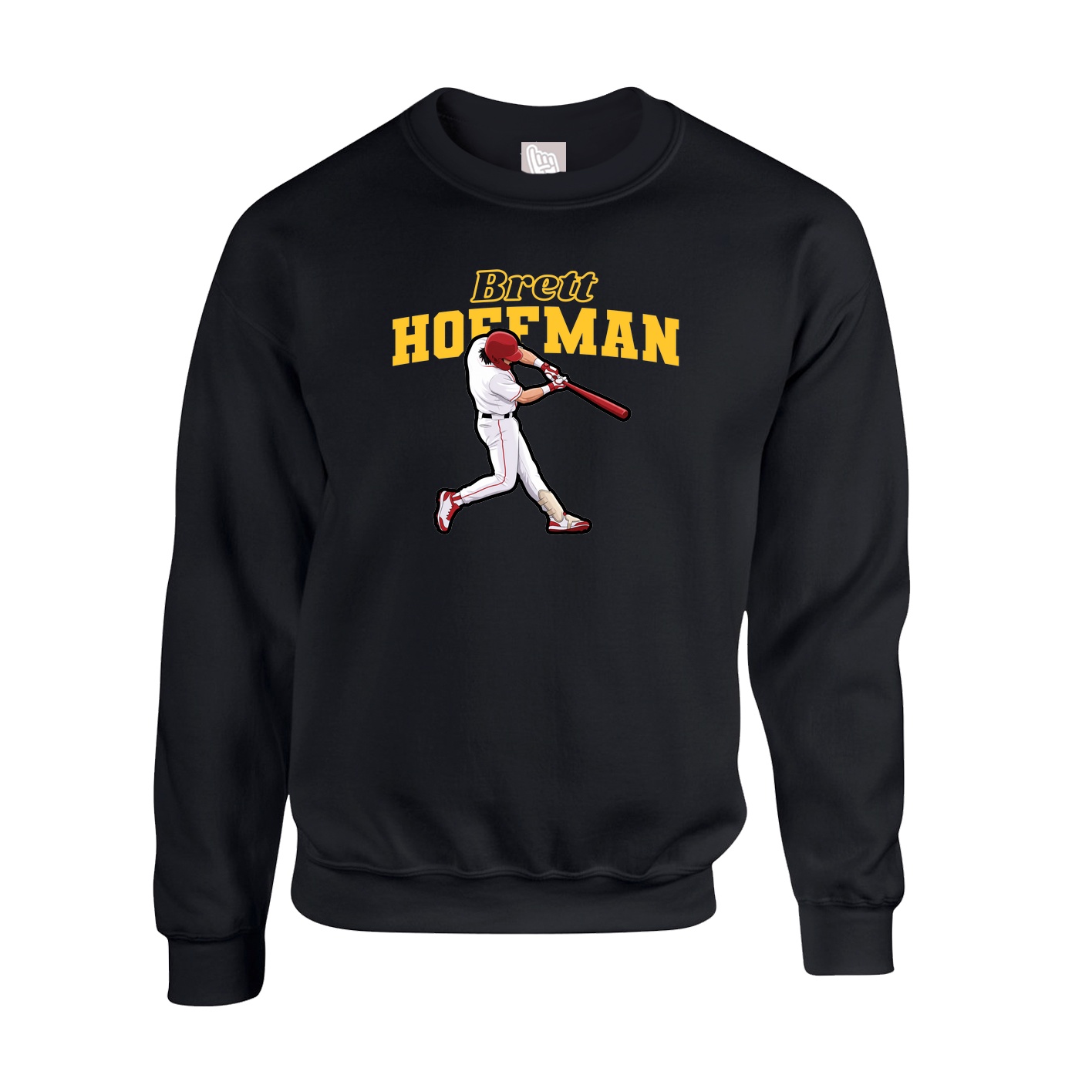 Fleece Crew — Name Arch in Black