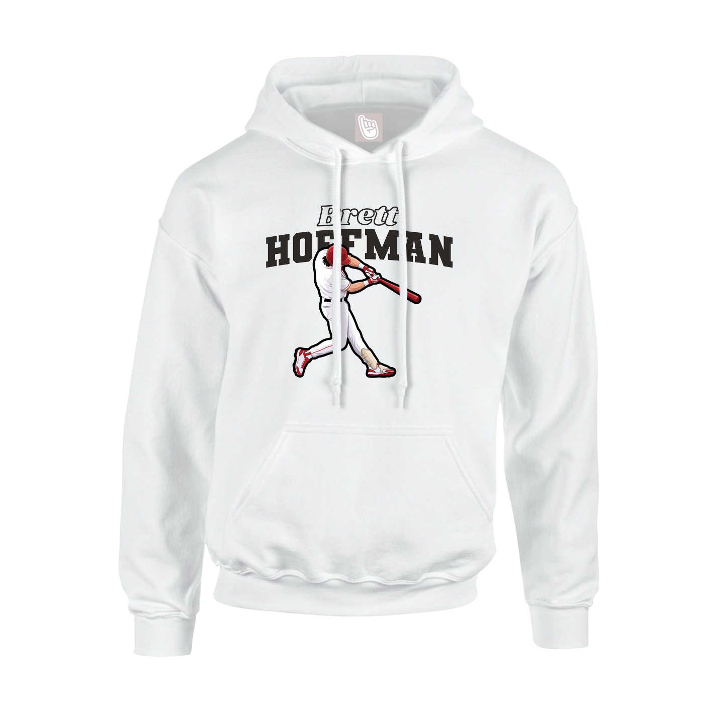 Youth Hoodie — Name Arch in White