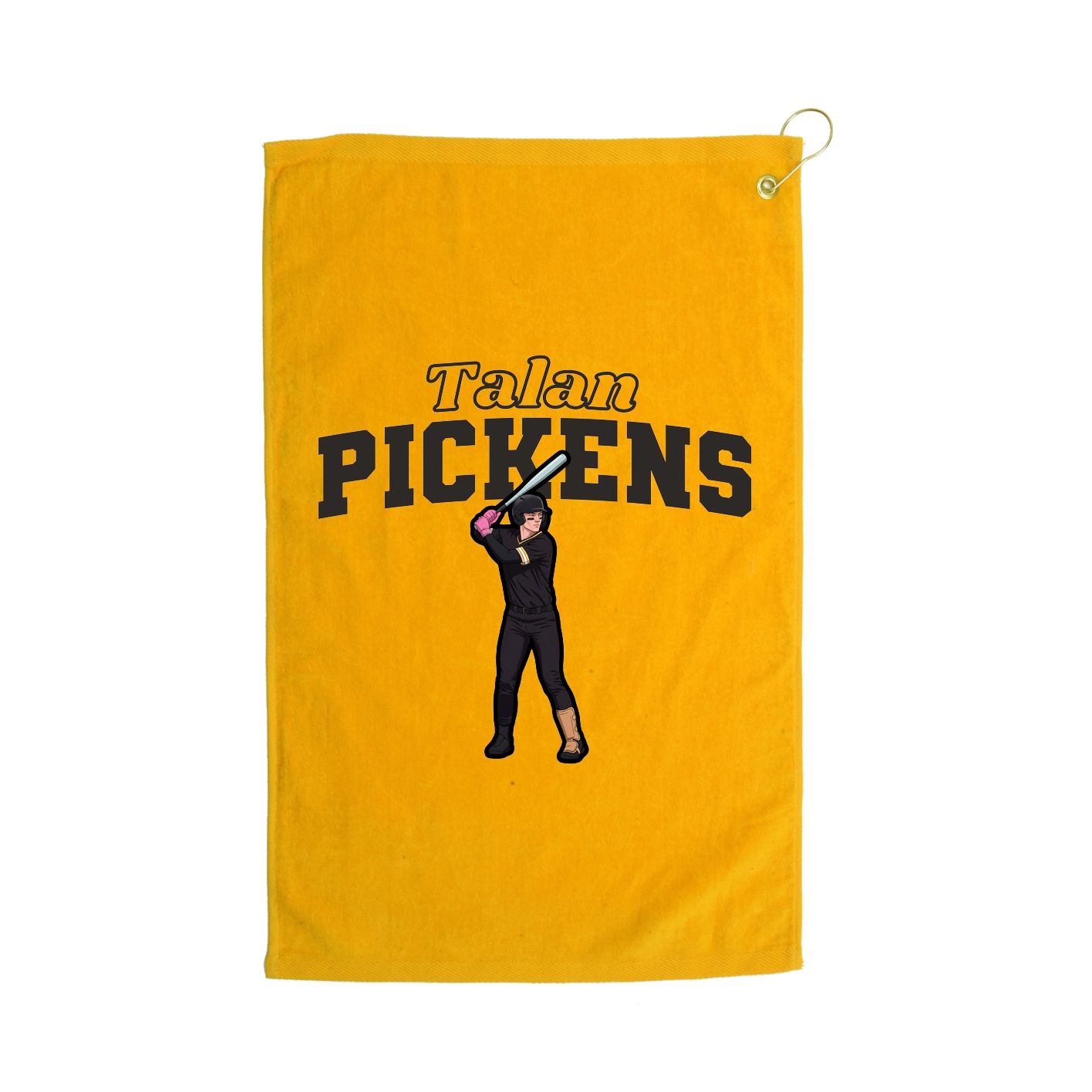 Golf Towel — Name Arch in Gold