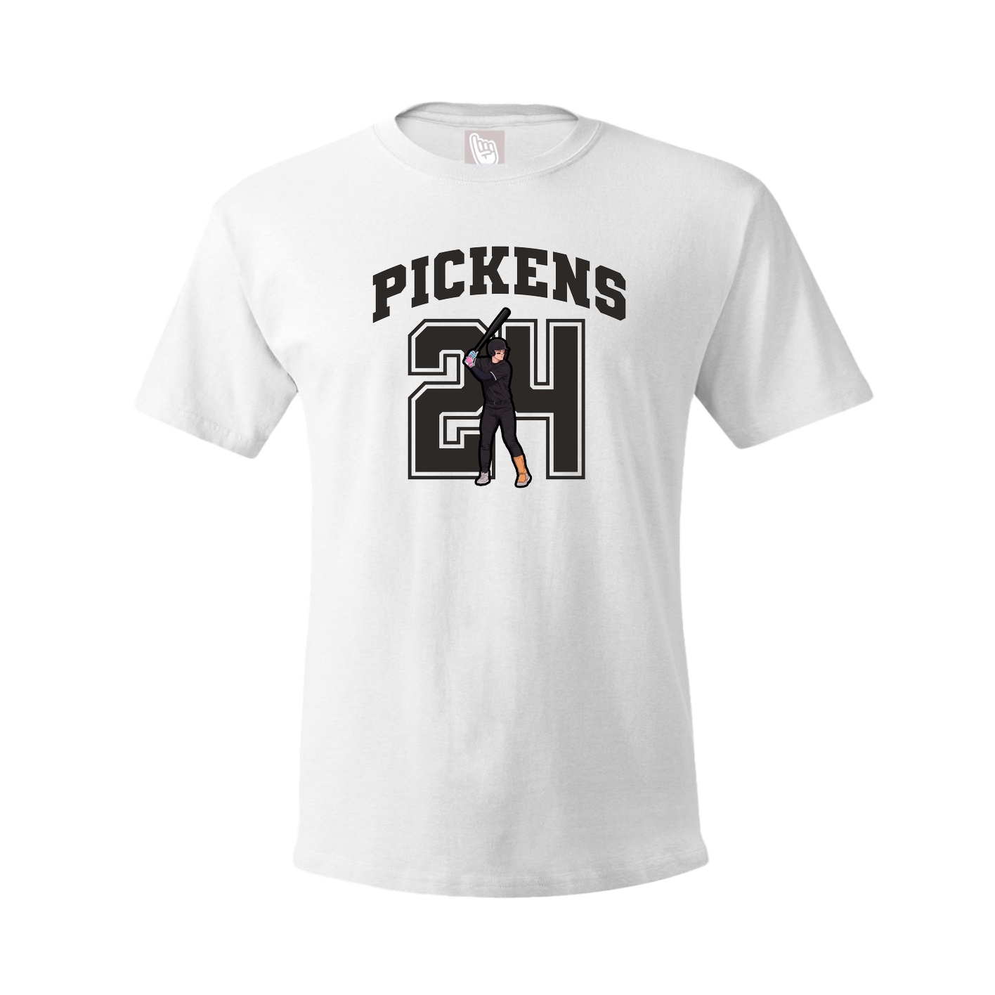 Youth Tee — Number in White