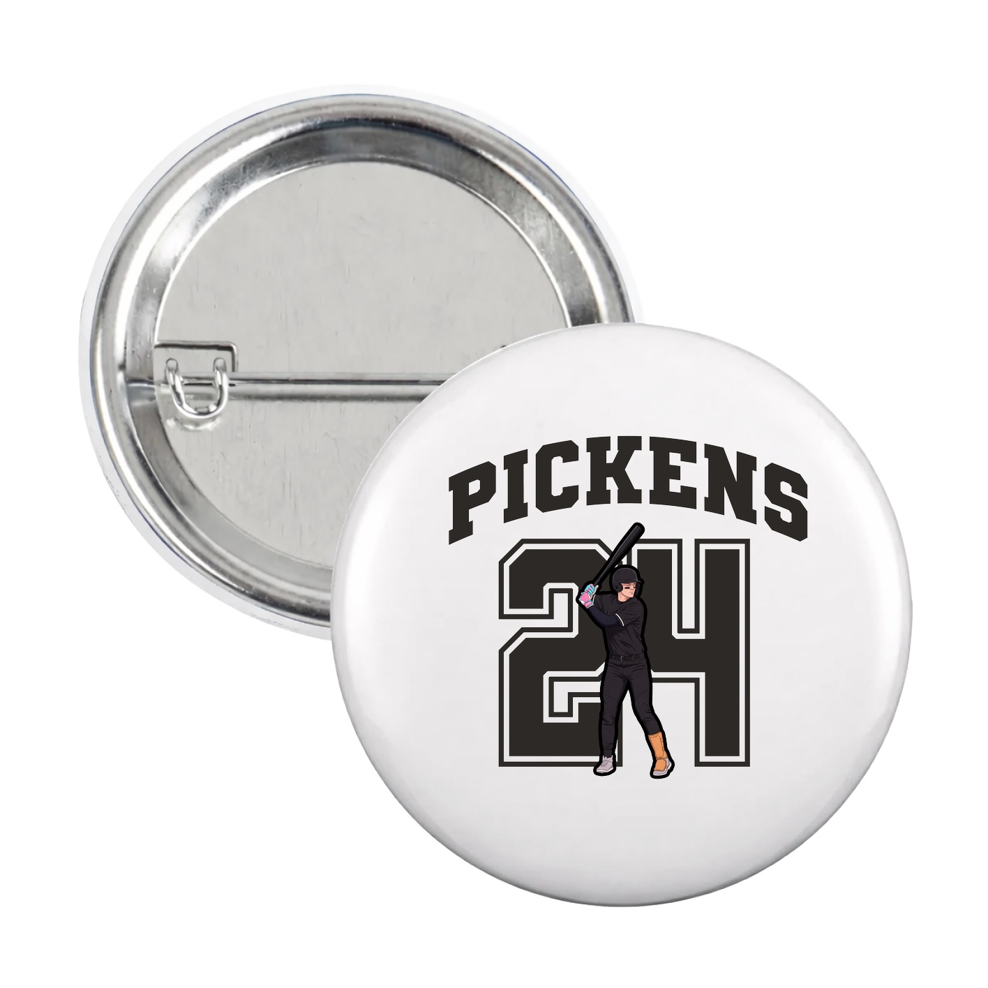 Game Day Button — Number in White