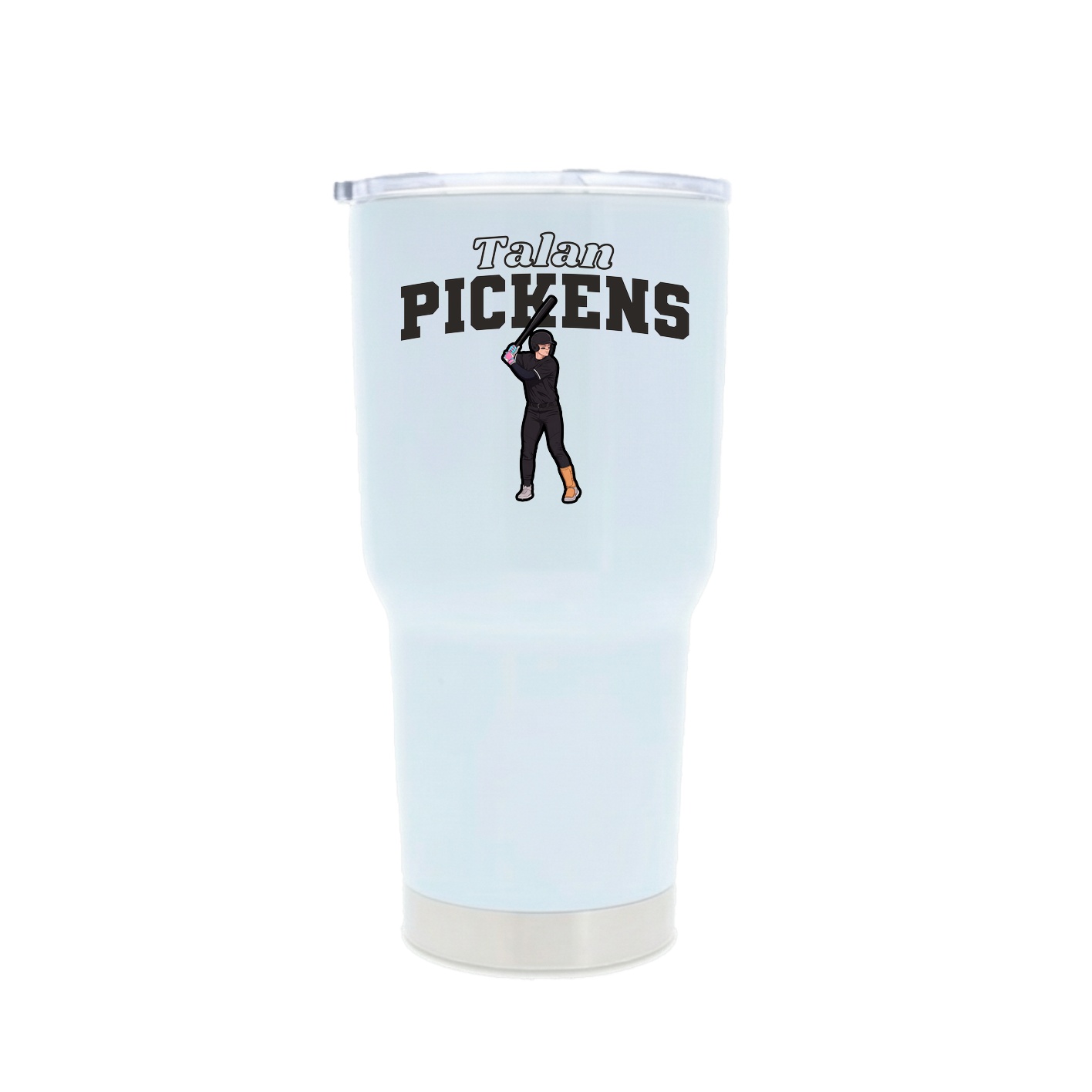 30oz Stainless Steel Tumbler — Name Arch in White