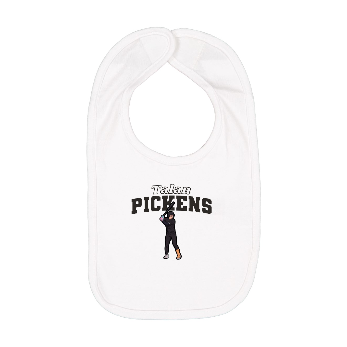 Infant Bib — Name Arch in White