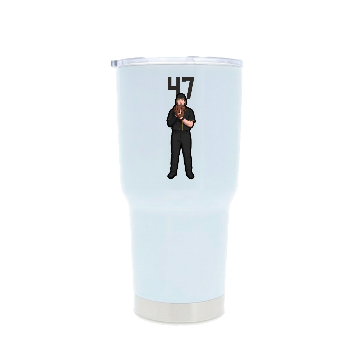 30oz Stainless Steel Tumbler — Number Top in White