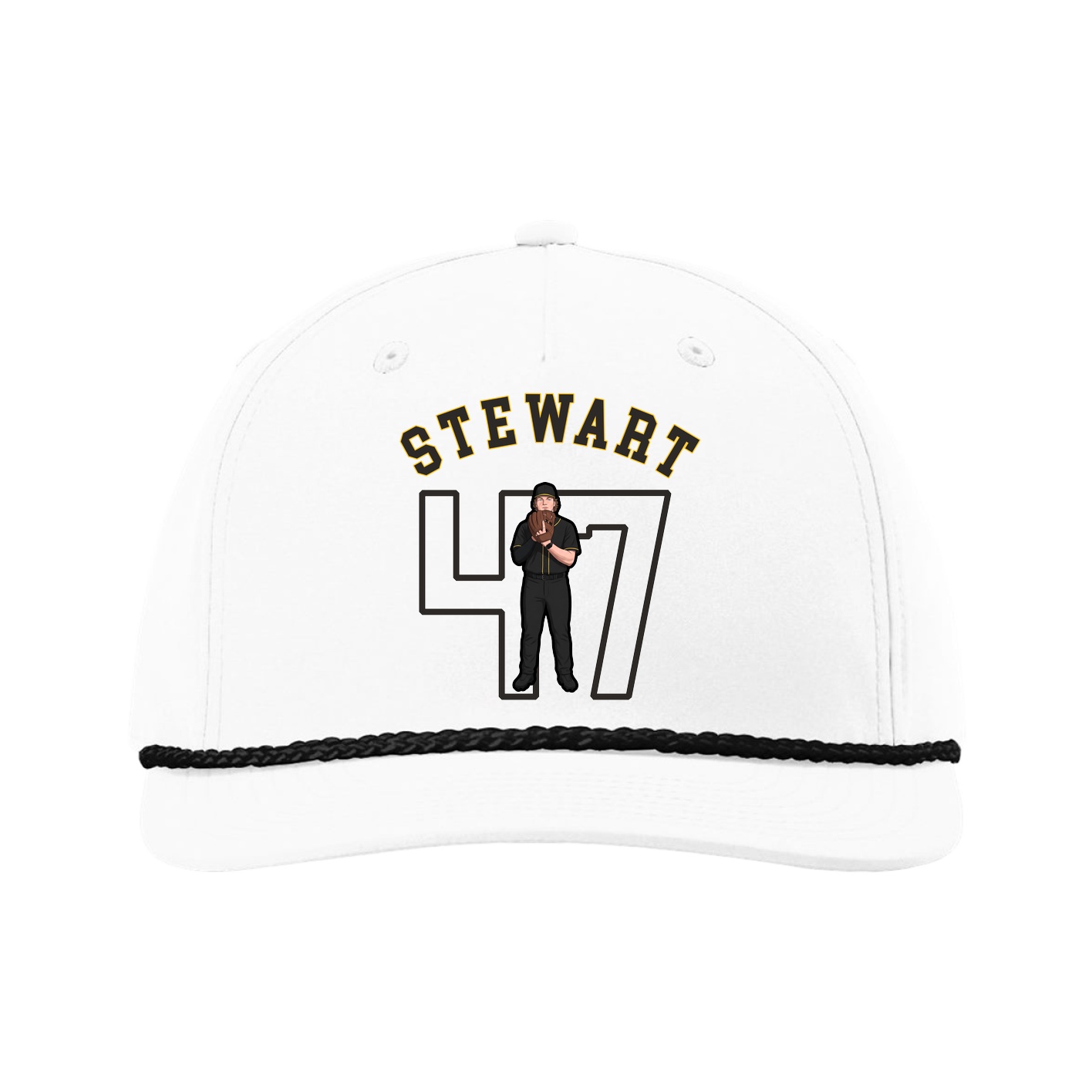 Five-Panel Classic Rope Cap — Shirsey Arch in White
