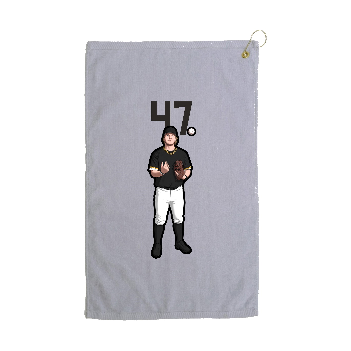 Golf Towel — Number Top in Grey