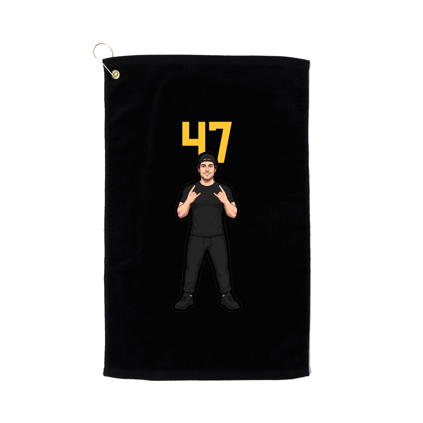 Golf Towel — Number Top in Black