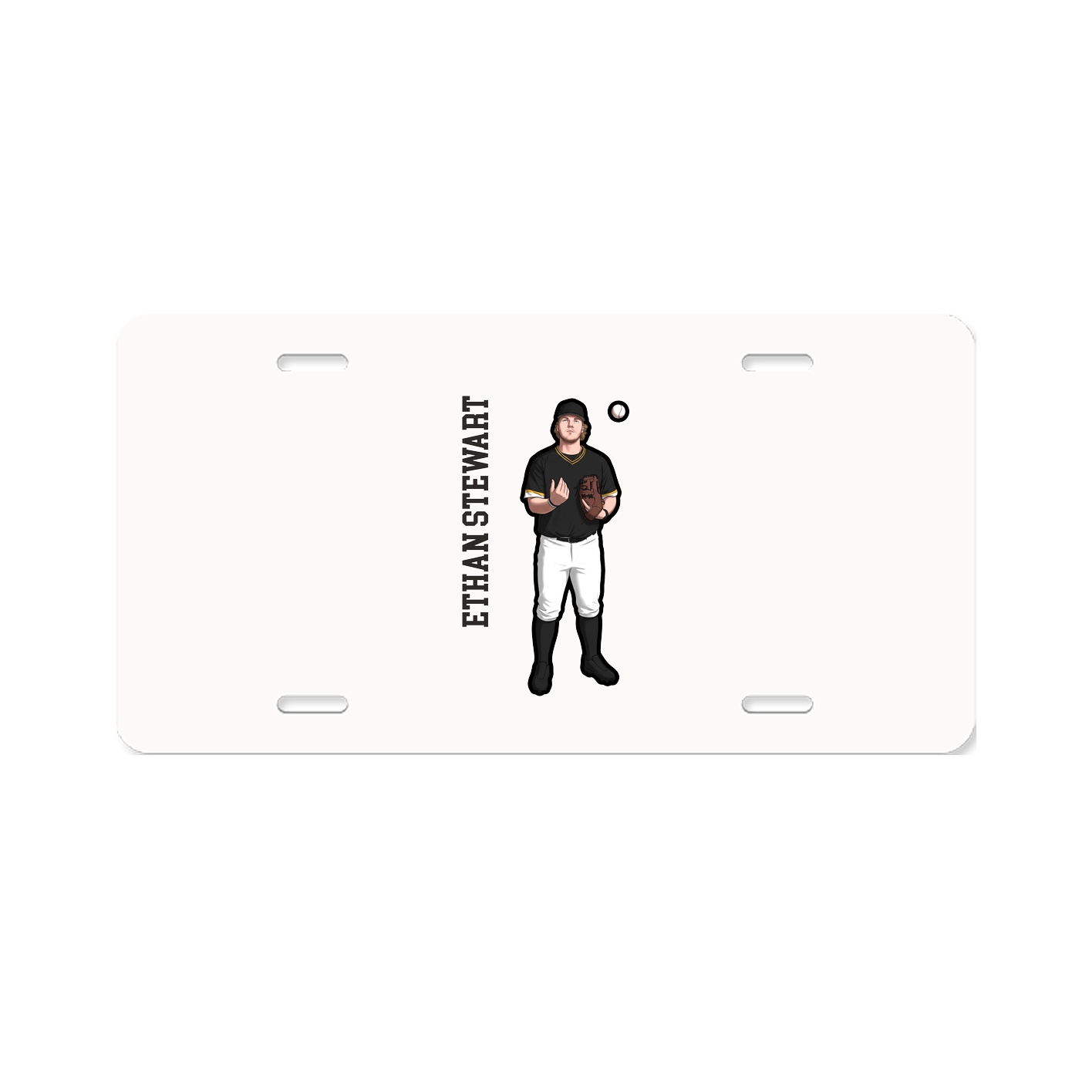 License Plate — Name Vertical in Classic