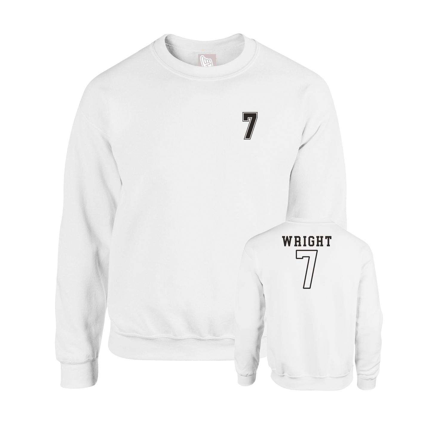 Fleece Crew — Chest Back in White