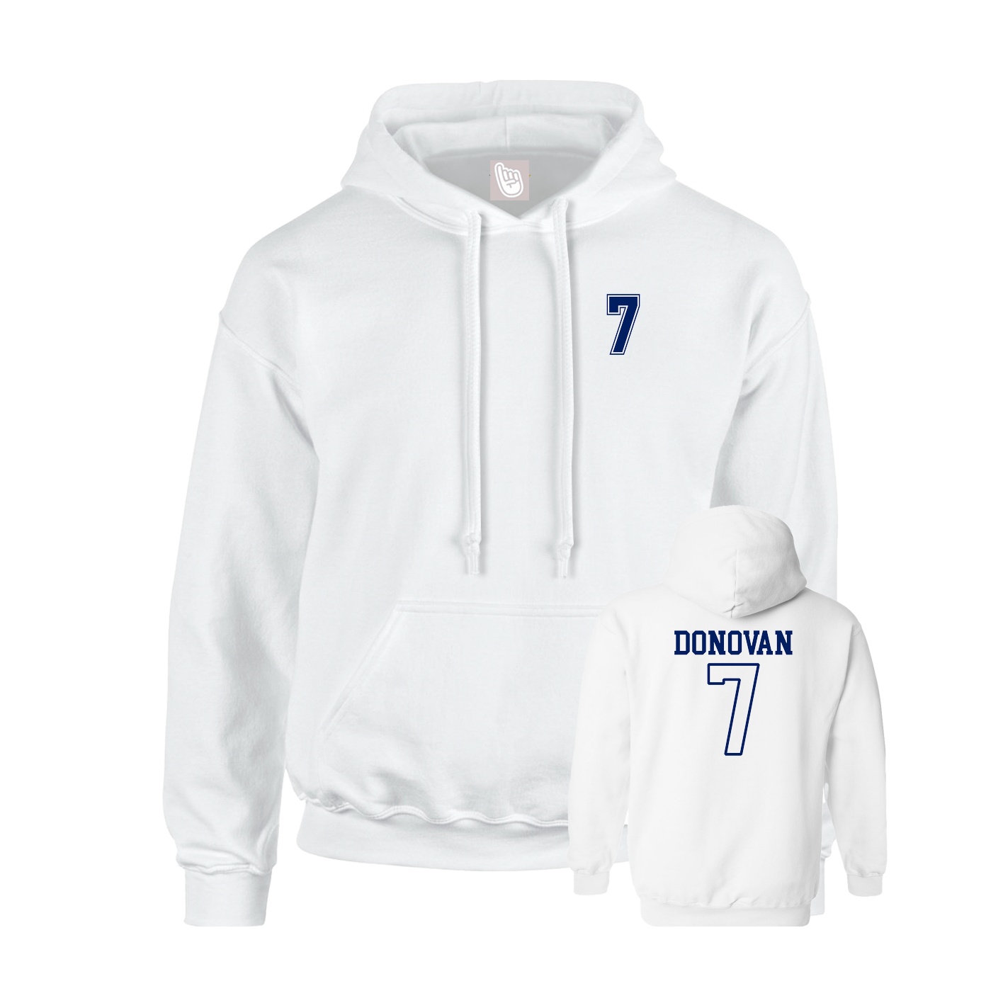 Hoodie — Chest Back in White