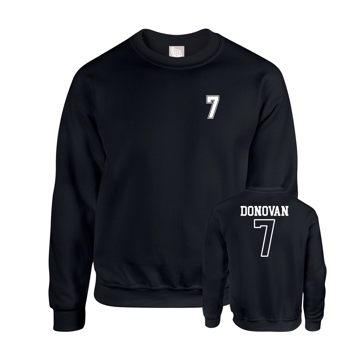 Fleece Crew — Chest Back in Black