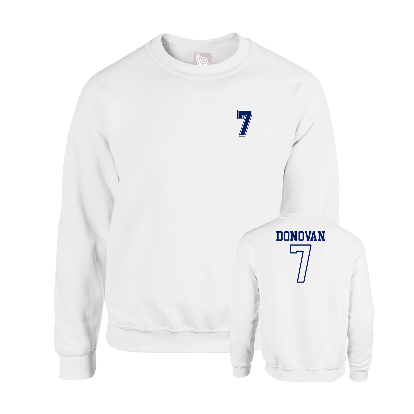 Fleece Crew — Chest Back in White