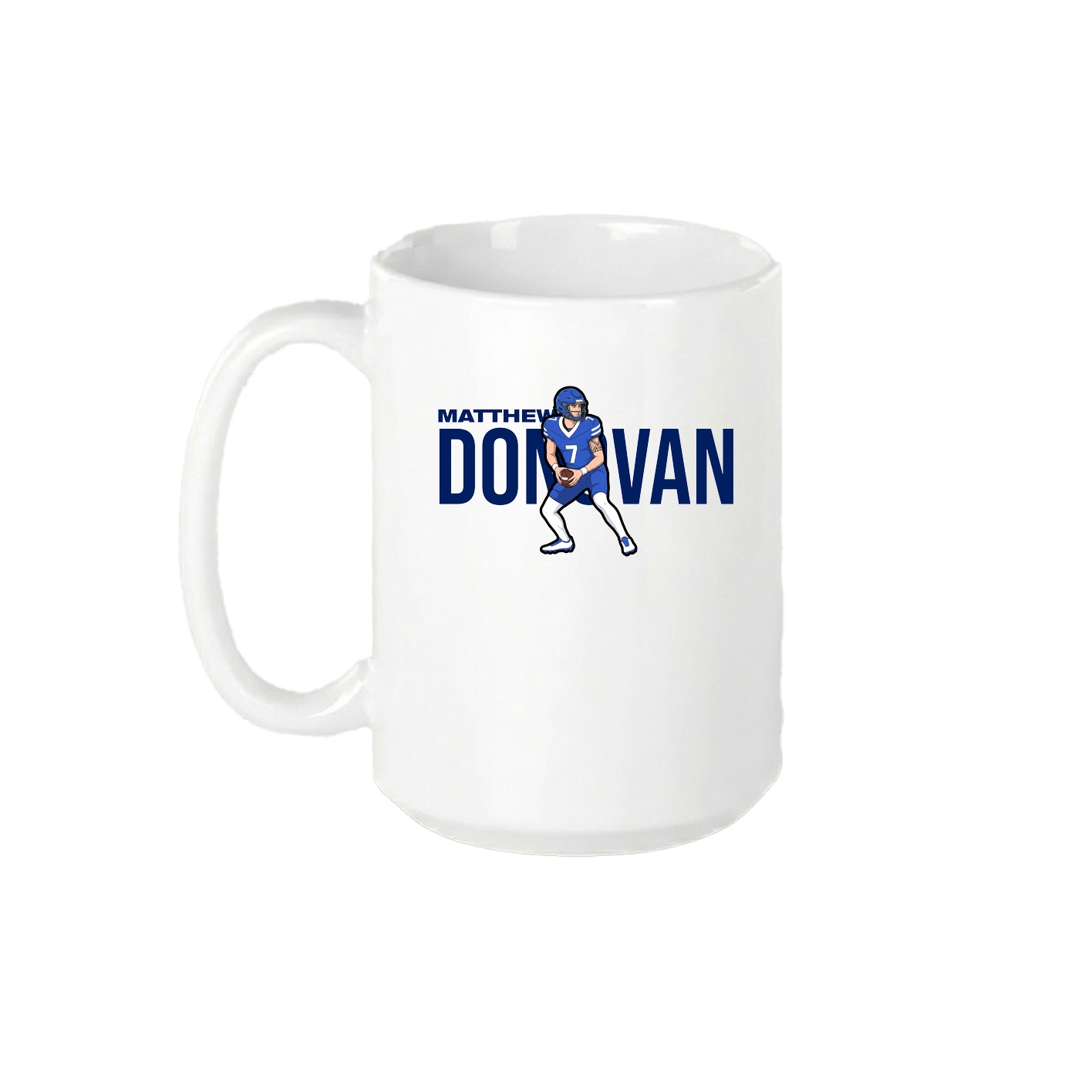 15oz Coffee Mug — Player Name in White