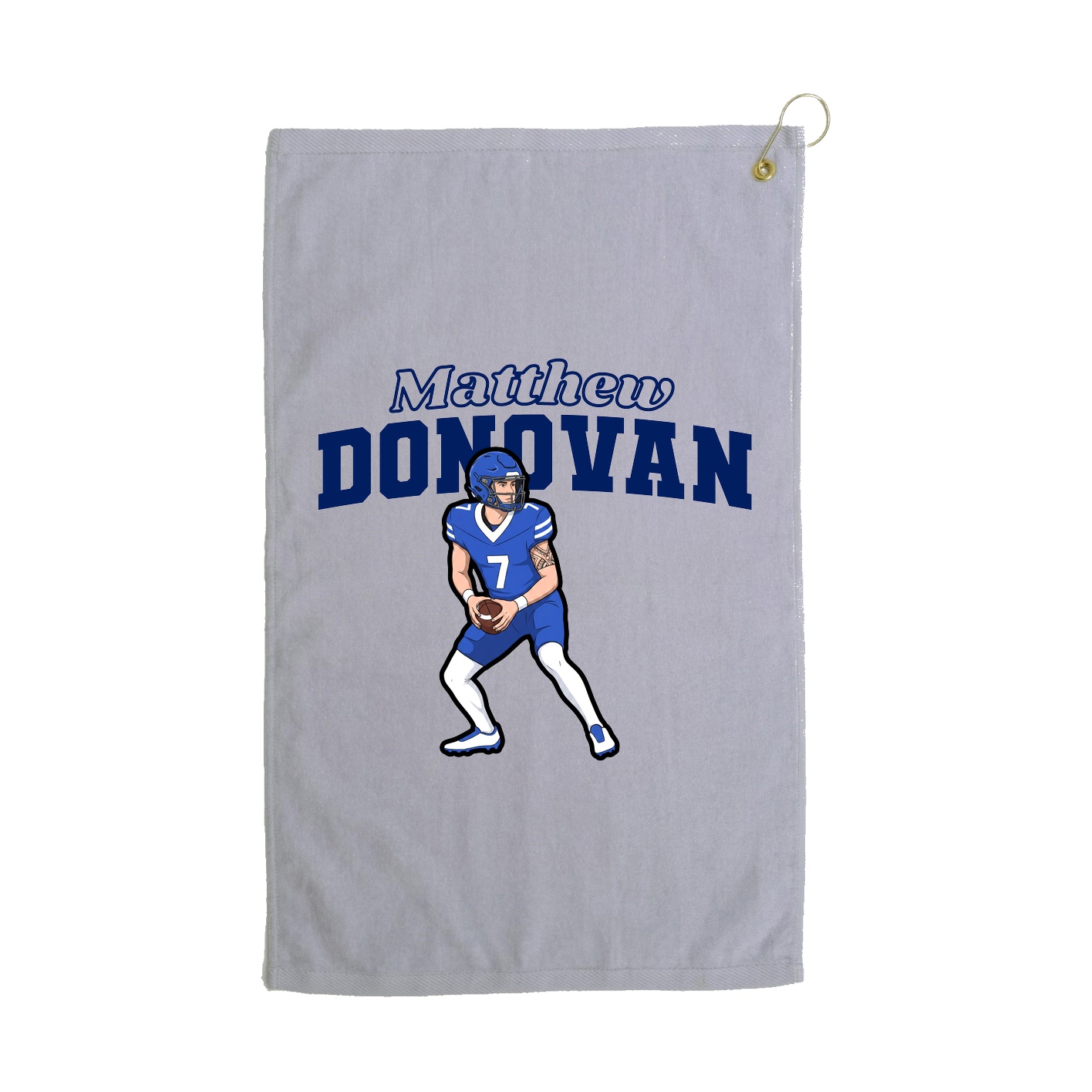 Golf Towel — Name Arch in Grey