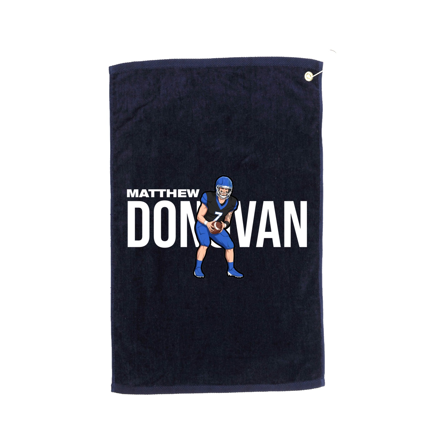 Golf Towel — Player Name in Navy