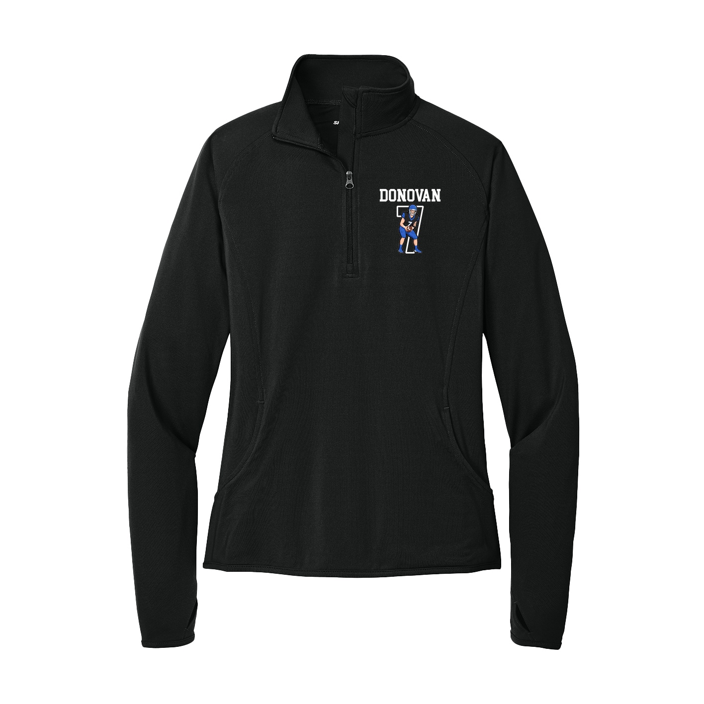 Women's Q-Zip Pullover — Shirsey in Black