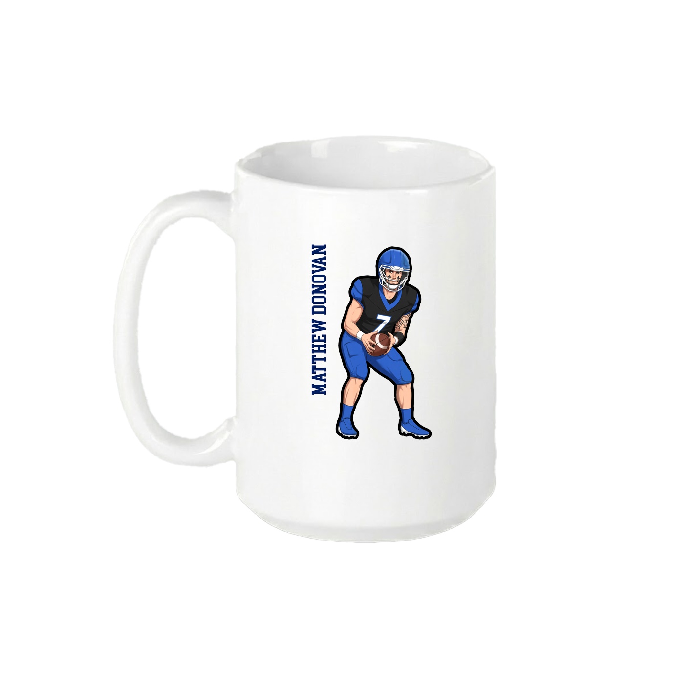 15oz Coffee Mug — Name Vertical in White