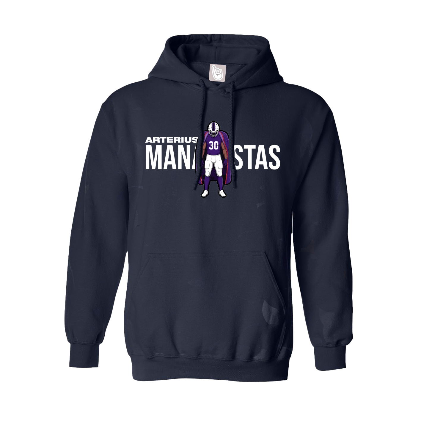 Youth Hoodie — Player Name in Navy