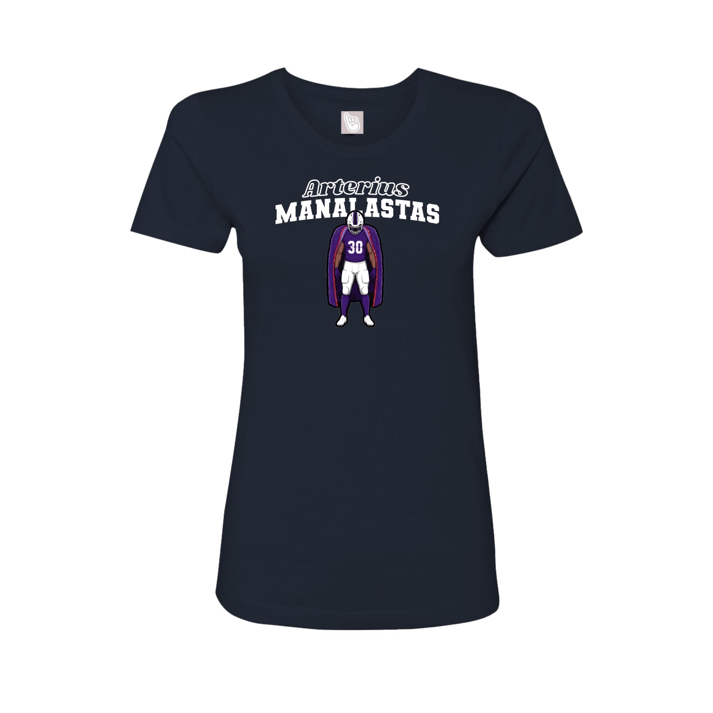 Fitted Women's Tee — Name Arch in Navy