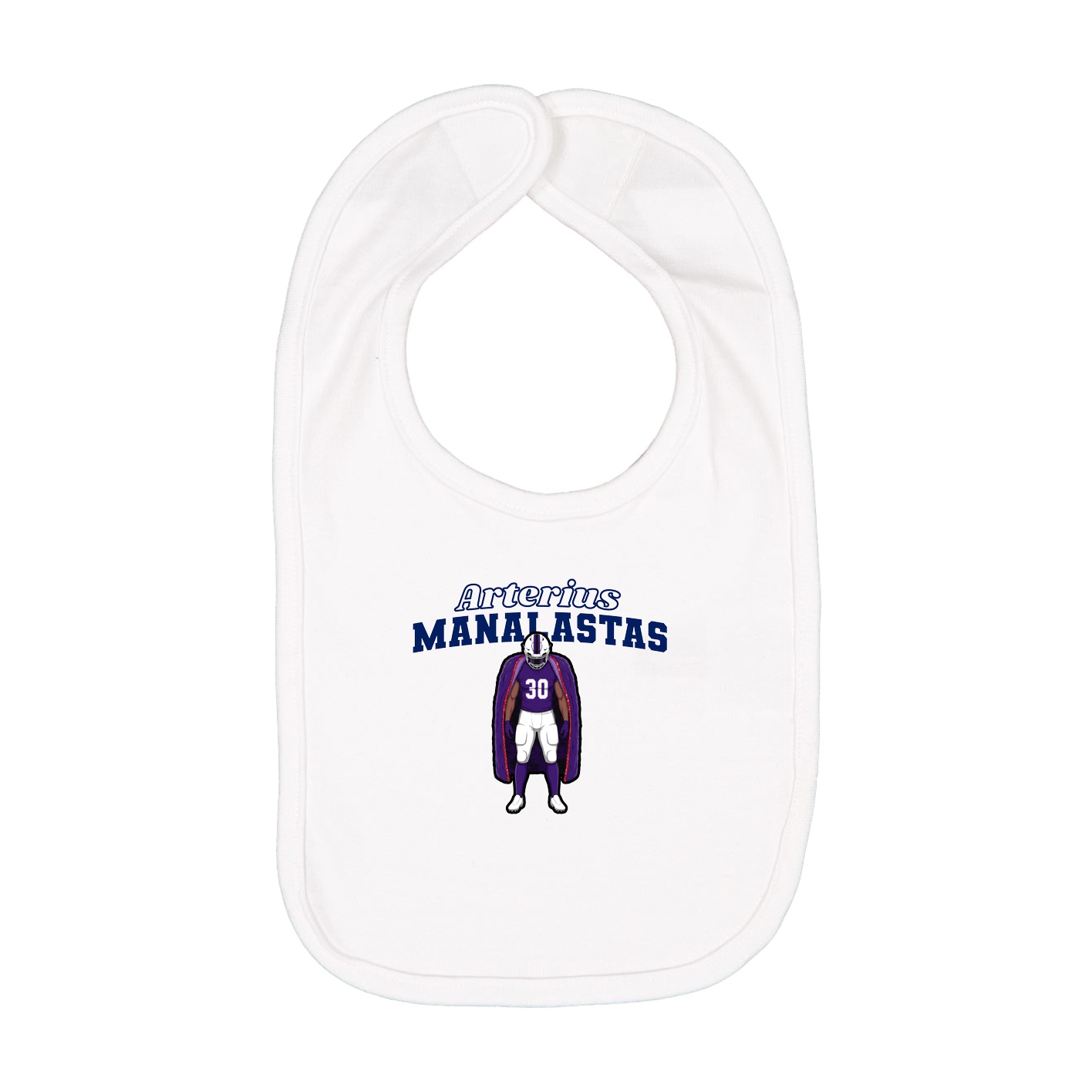 Infant Bib — Name Arch in White