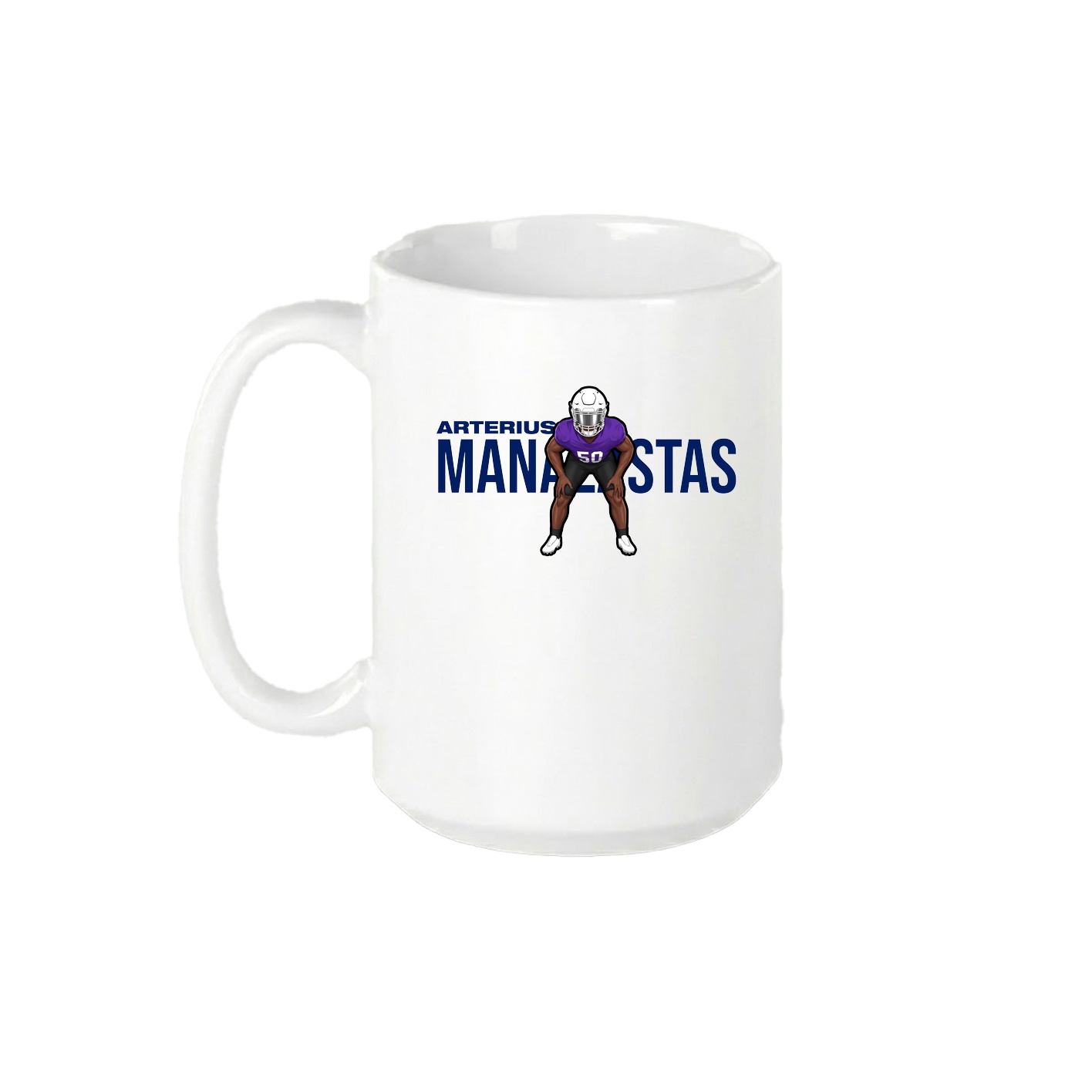 15oz Coffee Mug — Player Name in White